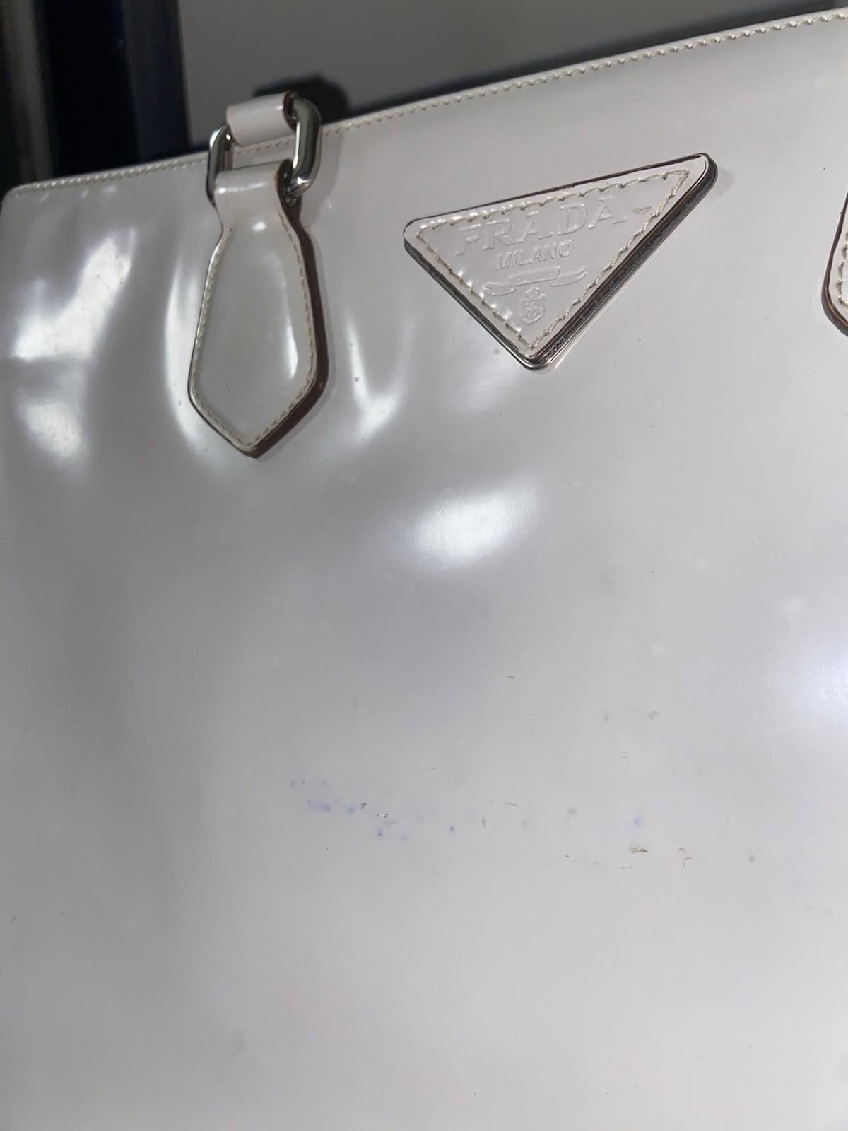 Prada Prada Spazzolato Glossy Beige Patent Leather Tote Bag, Read* Size ONE SIZE - 7 Thumbnail