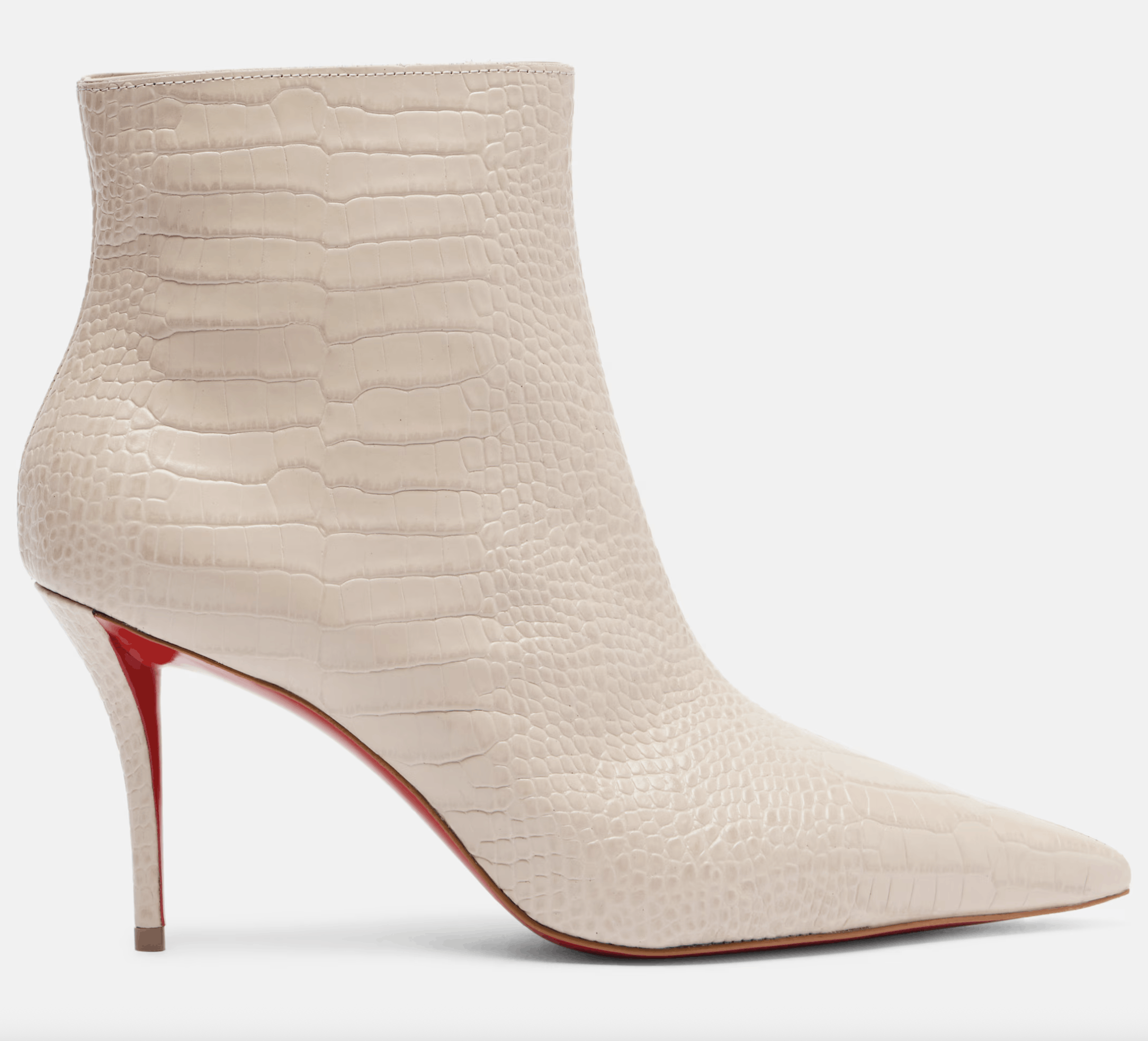 Christian Louboutin Miss Z Booty 80 Pearl Beige Croc Short Ankle Heel Boot 40 Size US 10 / IT 40 - 5 Thumbnail