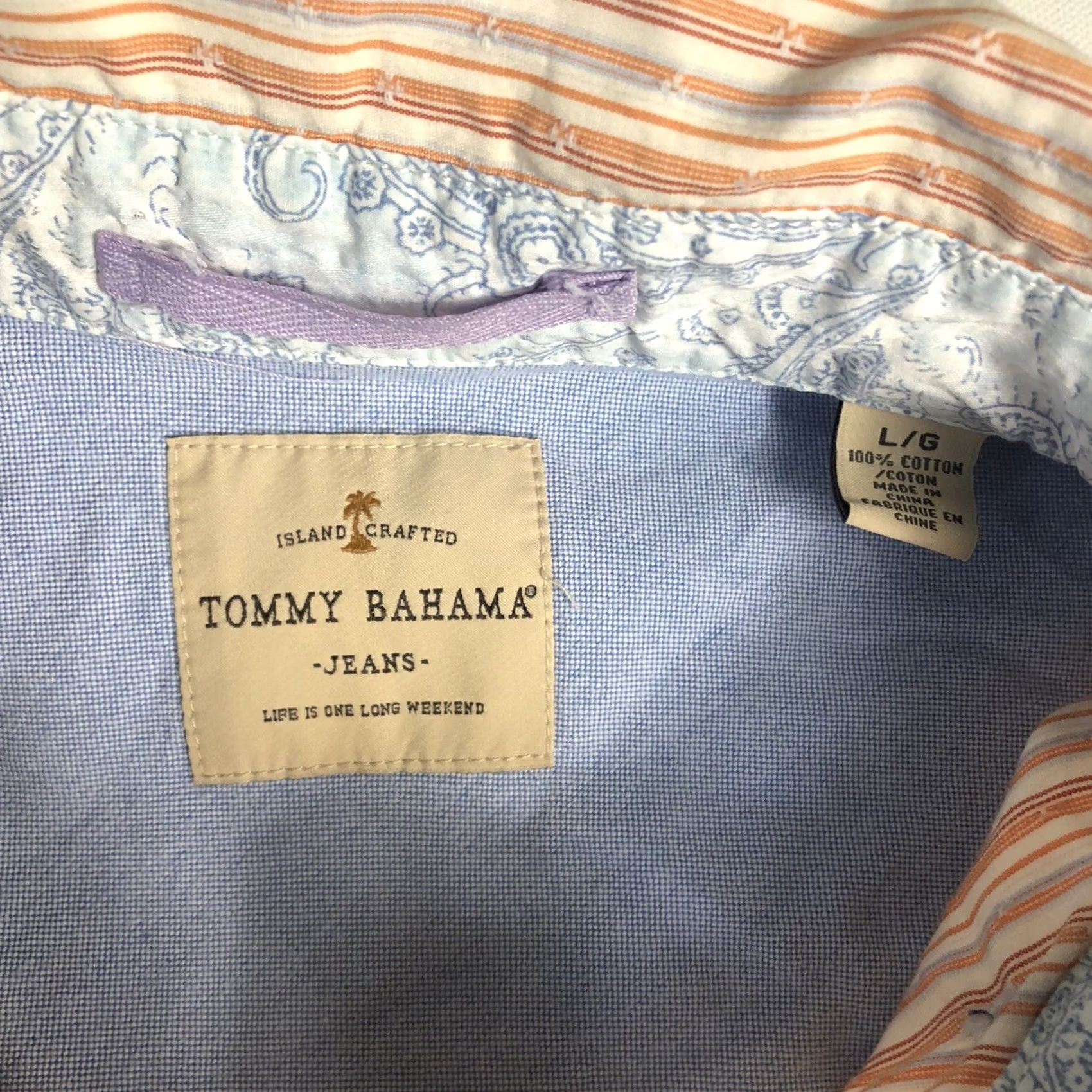 Tommy Bahama Tommy Bahama Button-Up Shirt Mens Large Orange Long Sleeve Casual Size US L / EU 52-54 / 3 - 4 Thumbnail