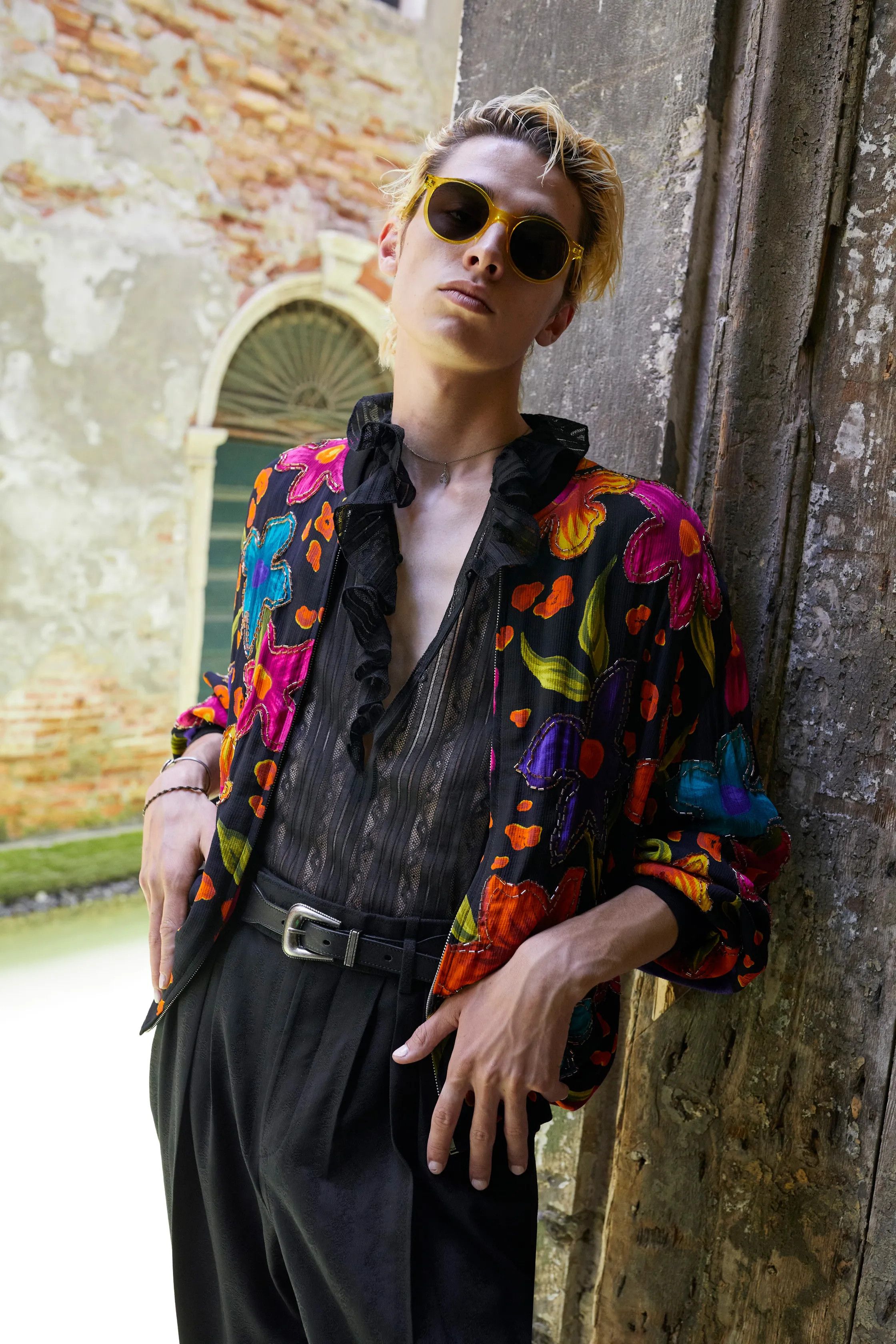 SS22 Saint Laurent Button Shirt in Lace