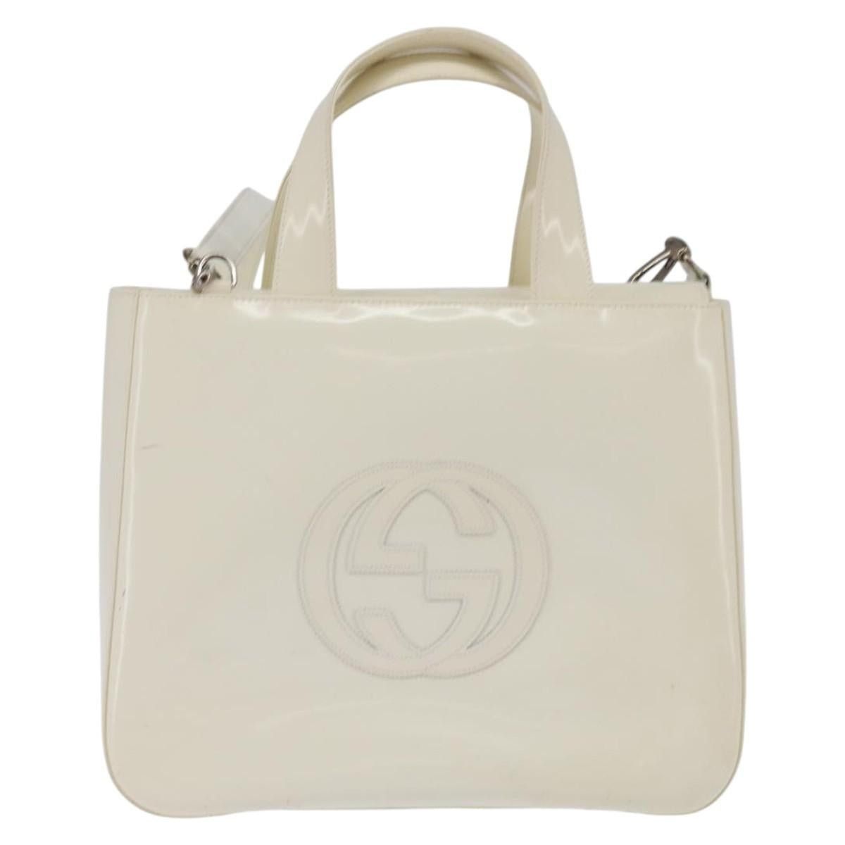 Gucci GUCCI Handbag Enamel White Silver 001 1013 001 1013 Size ONE SIZE - 2 Thumbnail