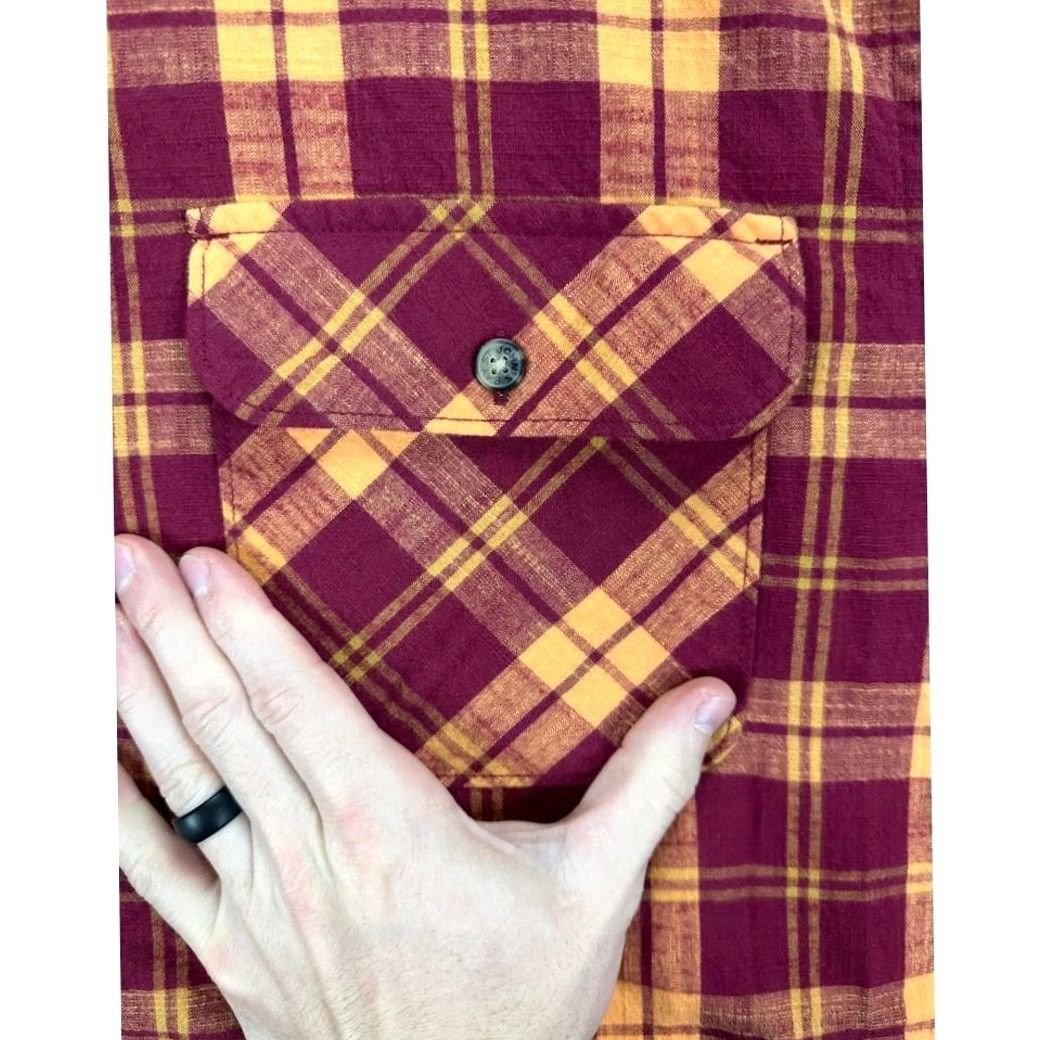 Vintage St. John's Bay Shirt Mens 2XL Red Orange Plaid Button Down Flap Pockets Size US XXL / EU 58 / 5 - 5 Thumbnail