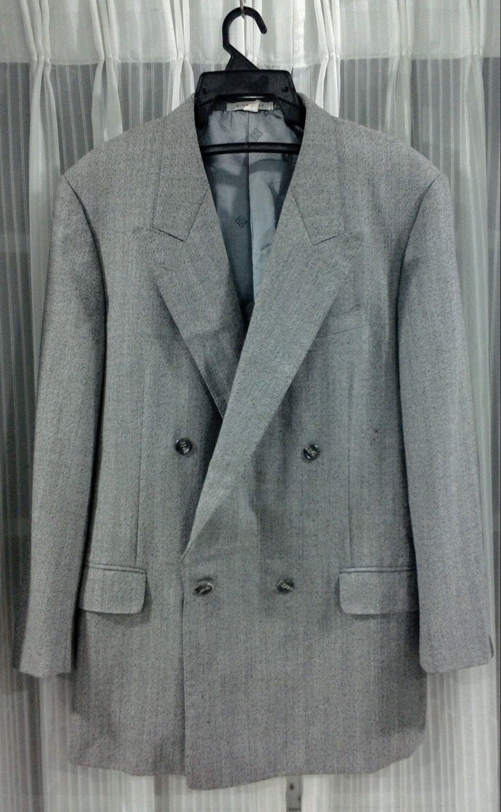 Givenchy GIVENCHY Monsieur Wool Double-Breasted Gray Blazer Jacket Size US M / EU 48-50 / 2 - 12 Thumbnail