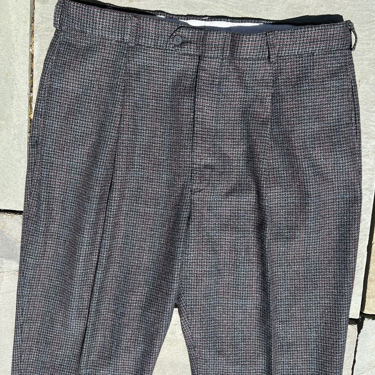 Pierre Cardin Y2K Grey Brown Houndstooth Tweed Pleated Pants Size US 36 / EU 52 - 4 Thumbnail