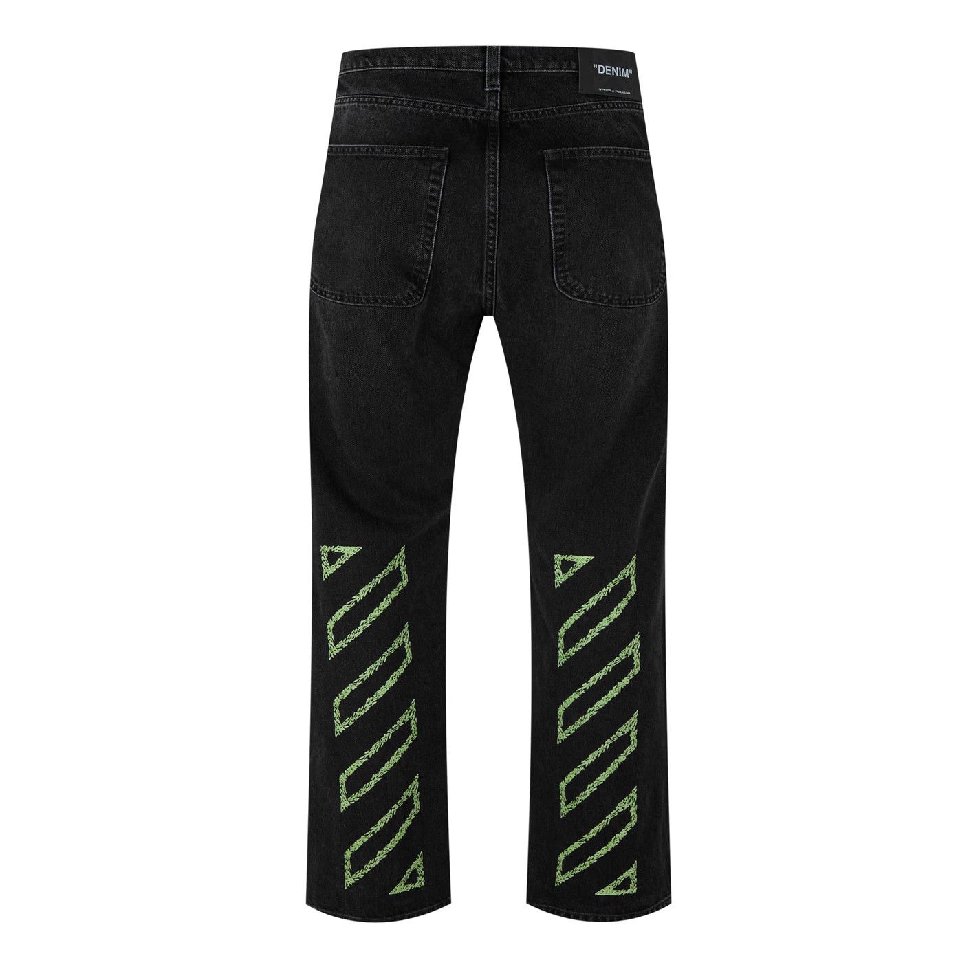 Off-White o1g2r1mq0326 Diag Relax Straight Leg Jeans in Black Size US 32 / EU 48 - 2 Thumbnail