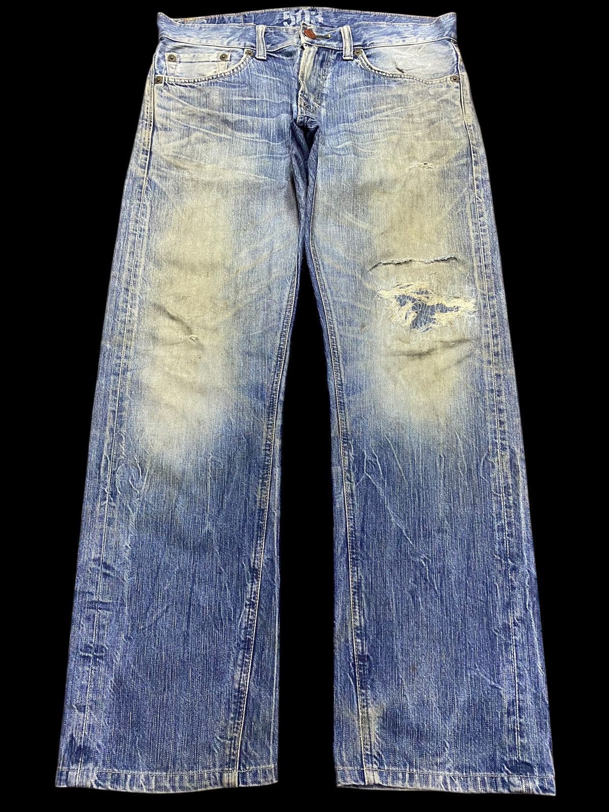 Edwin Vintage Edwin 503 Grunge Distressed Loose Jeans Size US 36 / EU 52 - 1 Thumbnail