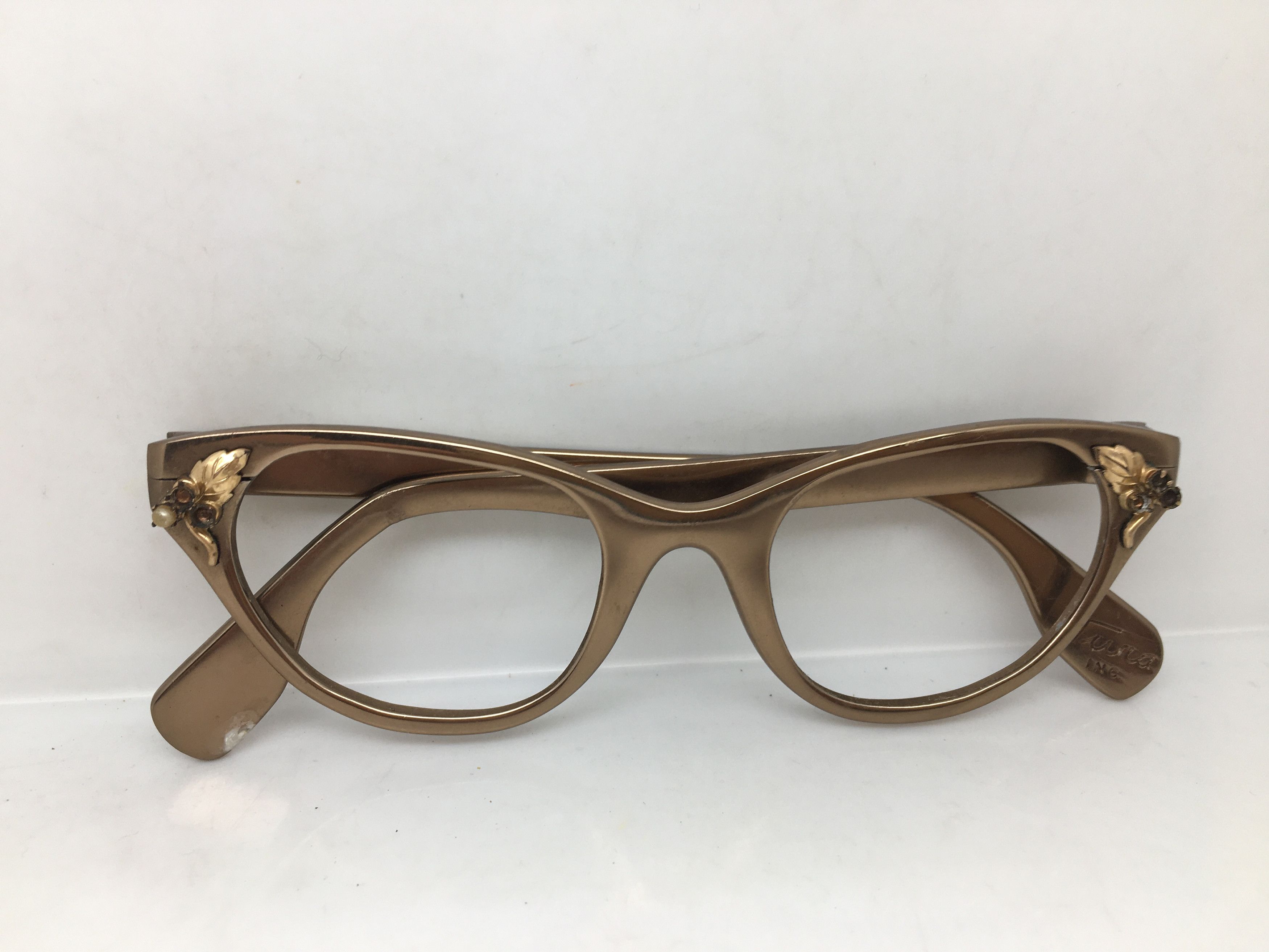Vintage Vintage 50s TURA Woman Aluminum Brwon Cateye Eyeglasses Size ONE SIZE - 7 Thumbnail