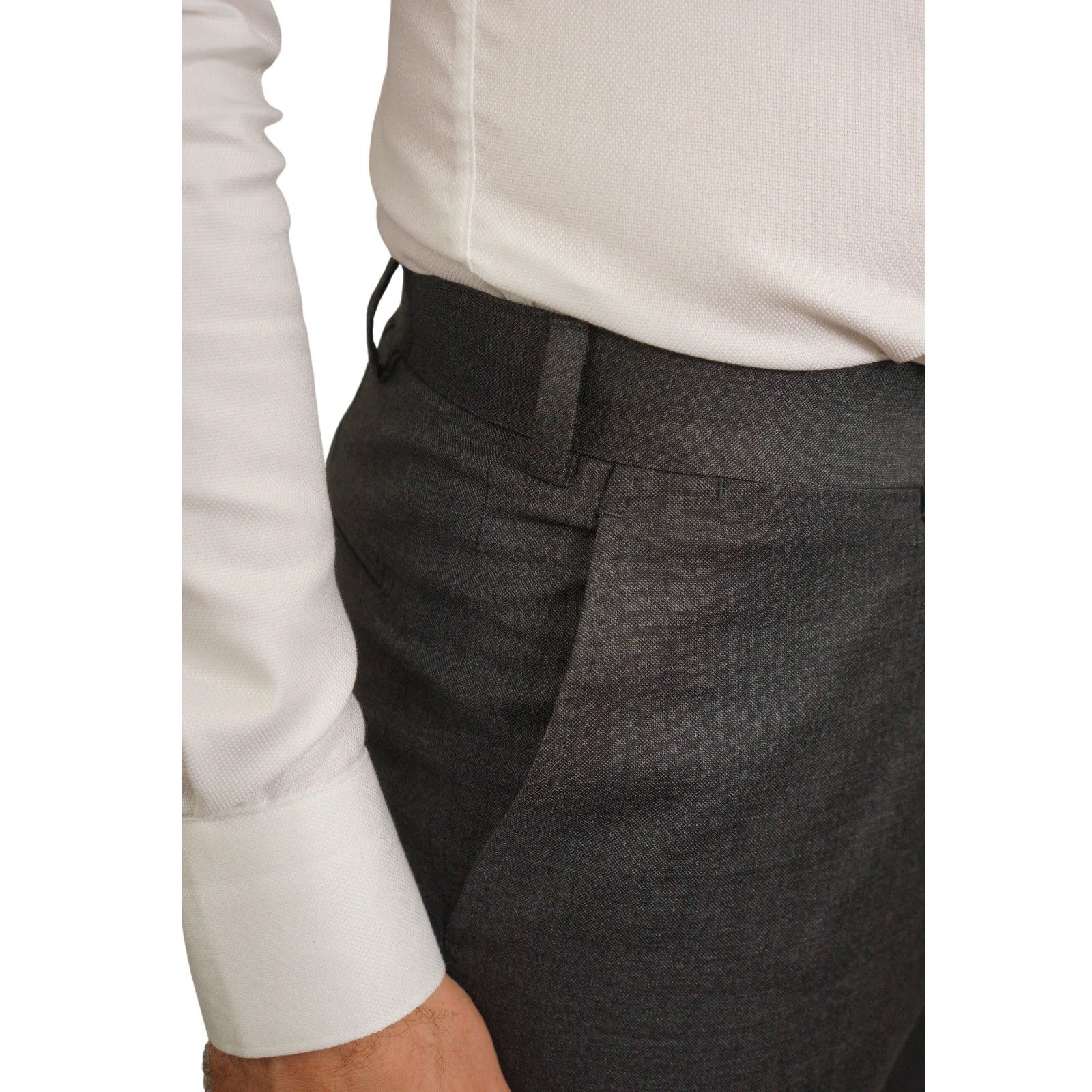 Suitsupply Men Suitsupply 3 Piece Suit Dark Grey Lazio 110's Wool US36 Size 36R - 8 Thumbnail