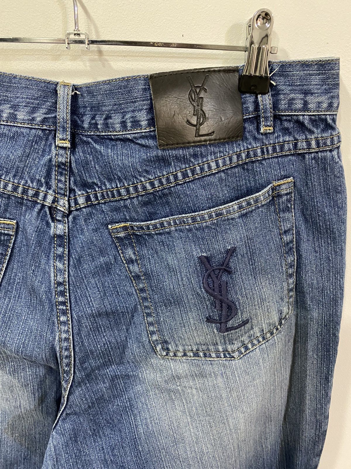image of Vintage x YVES Saint Laurent 36X30 YSL Jeans Denim Pants Blue Indigo, Men's