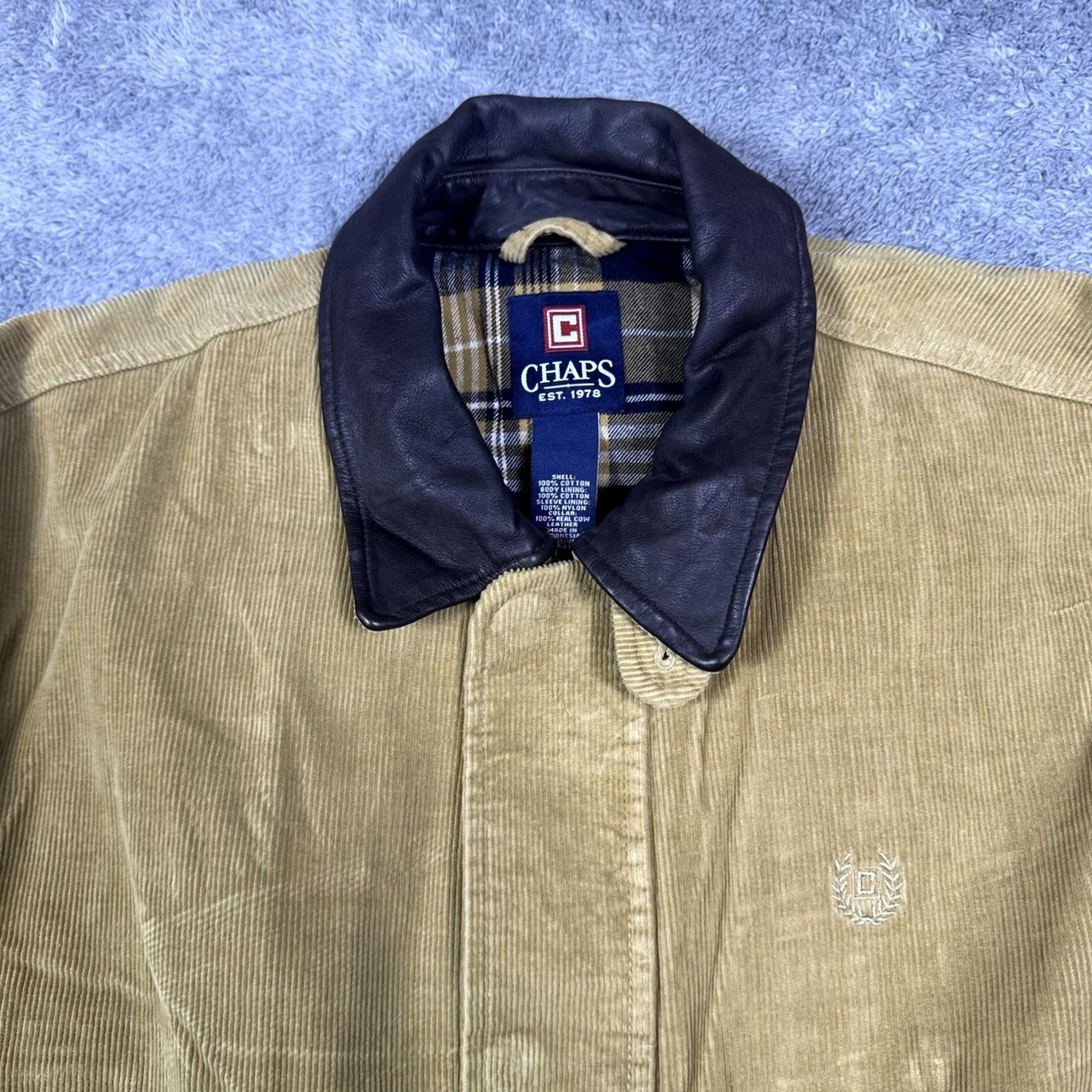 Ralph Lauren Ralph Lauren Chaps Jacket Men M Corduroy Leather Flannel Chore Field Barn Crest Size US M / EU 48-50 / 2 - 6 Thumbnail