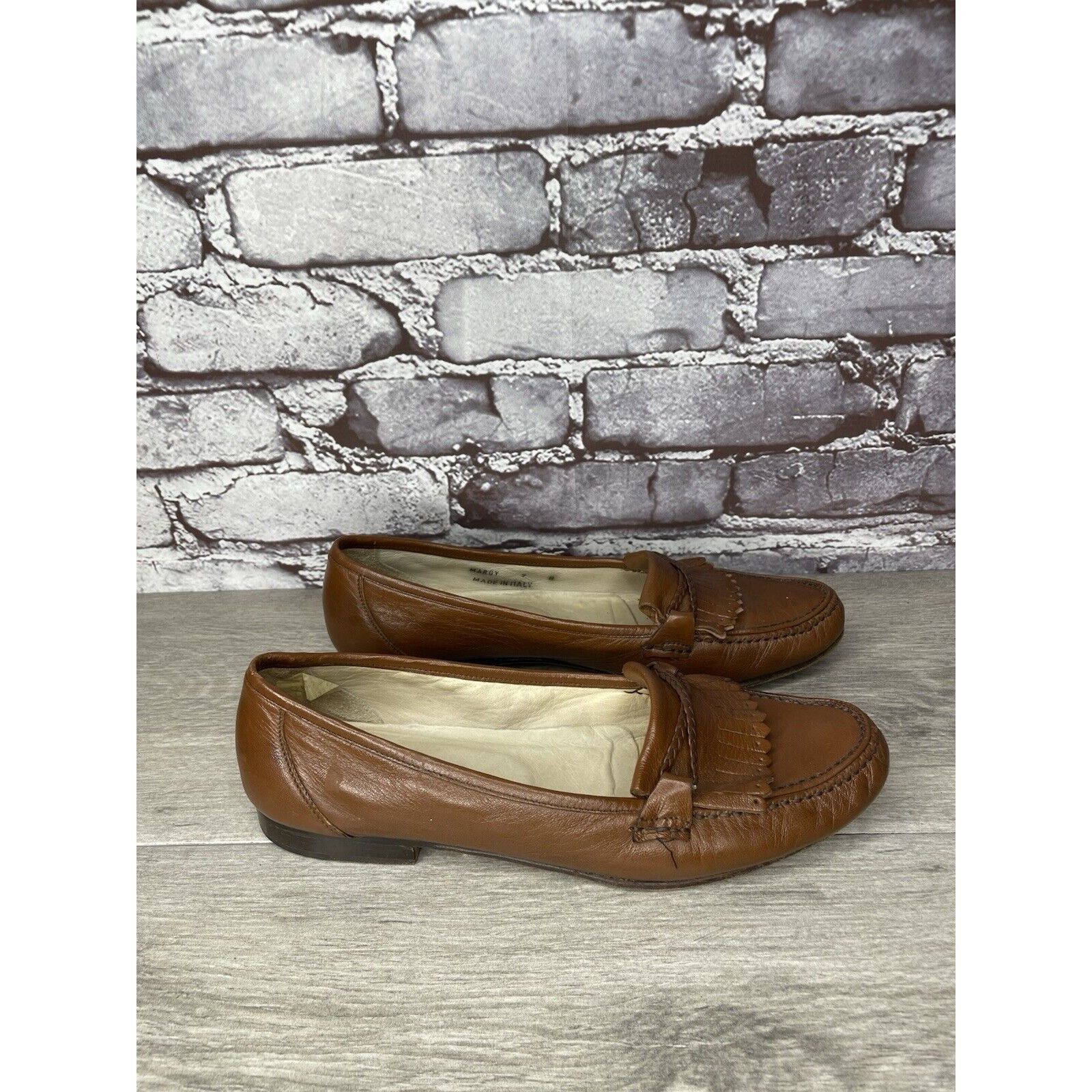 Bally Bally Margy Brown Leather Kiltie Braided Slip On Loafers Sho Size US 9 / IT 39 - 12 Thumbnail