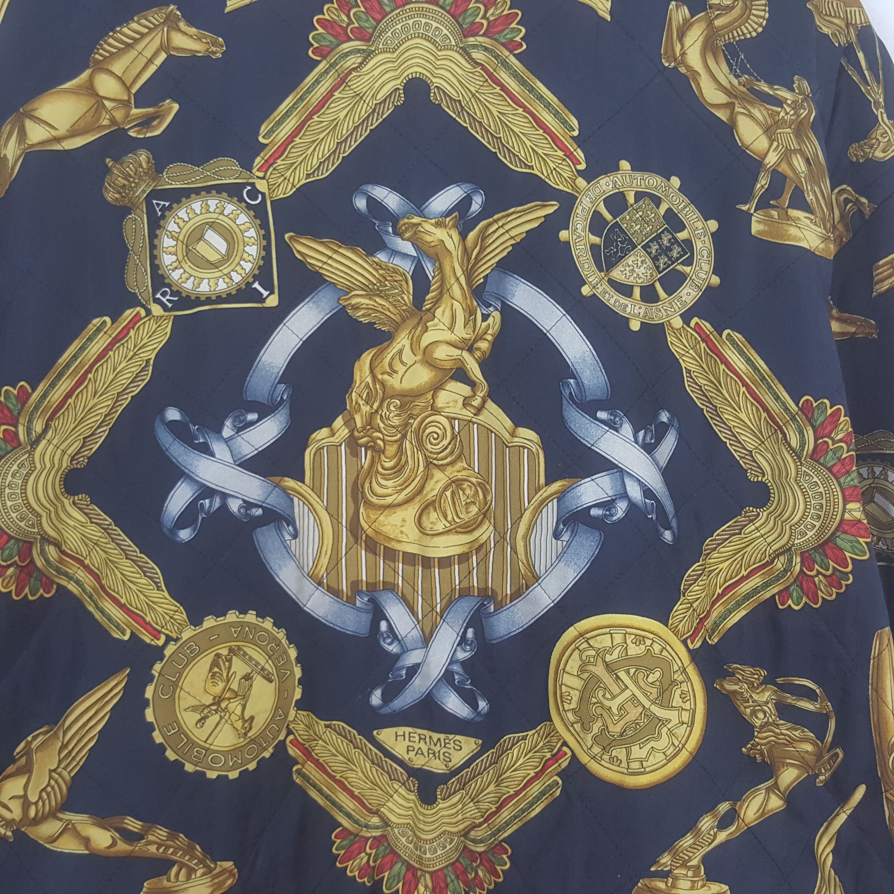 Hermes Vintage Hermes Paris Reversible Silk Aviator Jacket Size US L / EU 52-54 / 3 - 4 Thumbnail