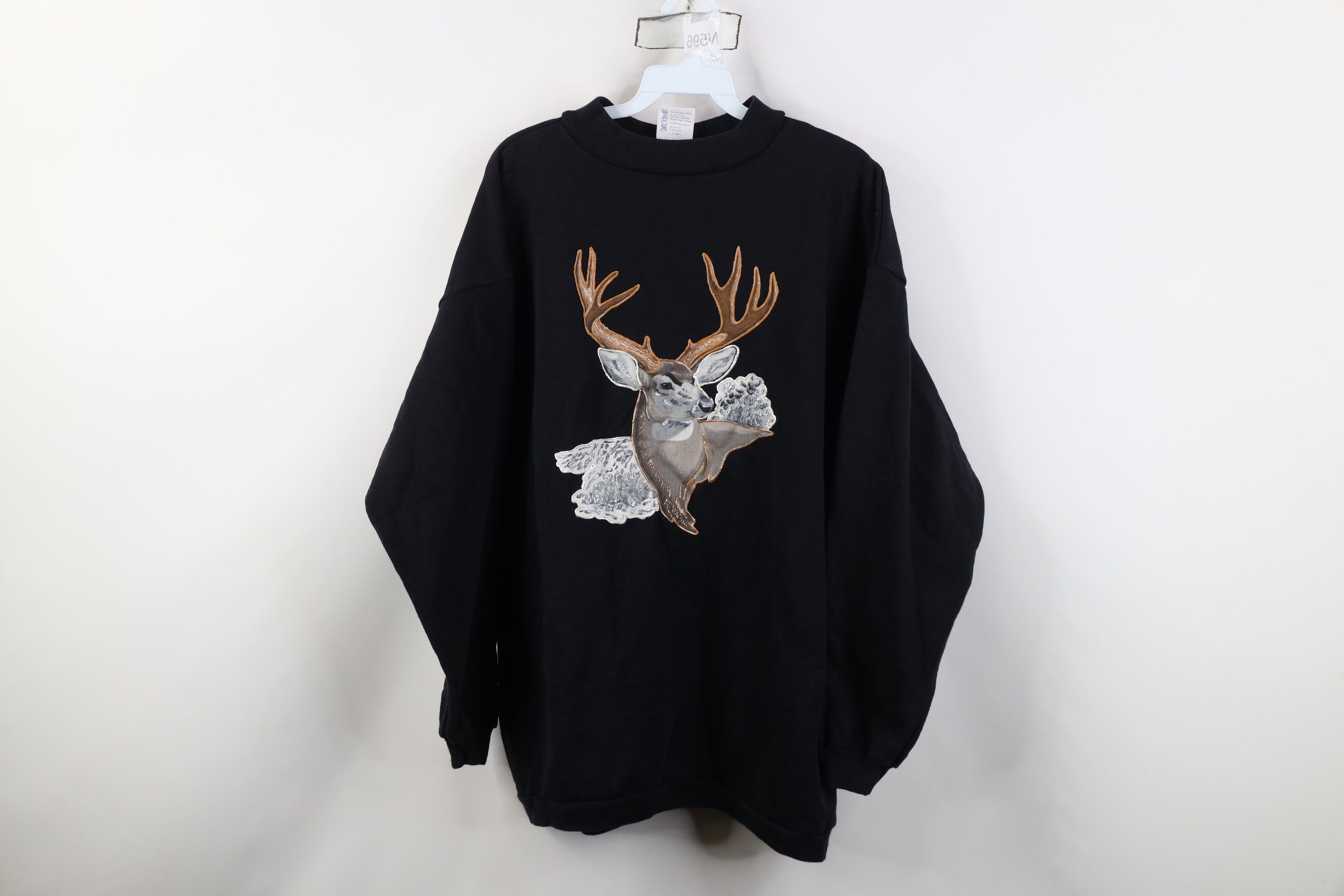 Vintage Vintage 90s Streetwear Nature Deer Buck Crewneck Sweatshirt Size XL / US 12-14 / IT 48-50 - 1 Thumbnail