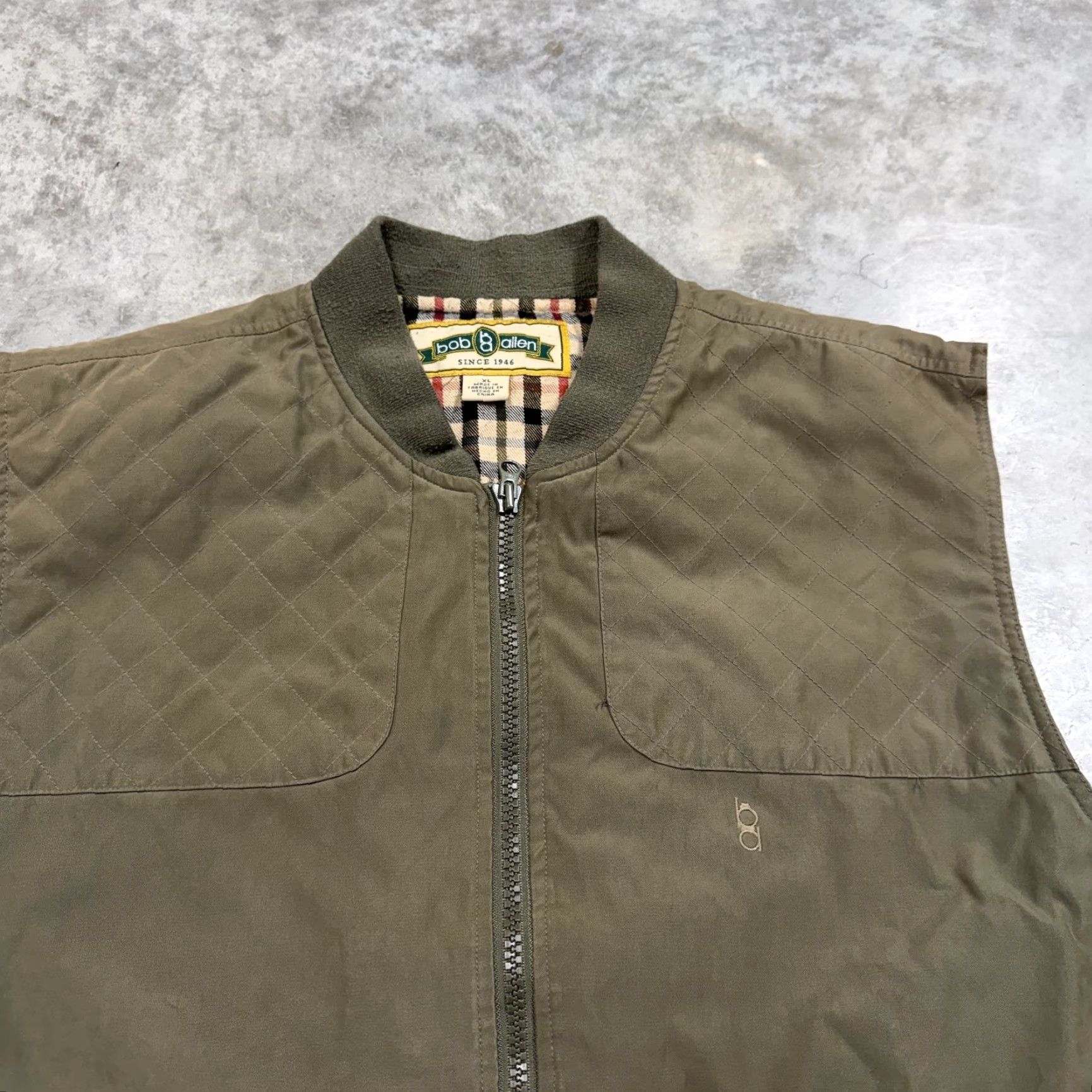 Vintage VEST Bob Allen XL Mens Green Quilted Full Zip Hunting Lined Outdoor Workwear Size US XL / EU 56 / 4 - 3 Thumbnail