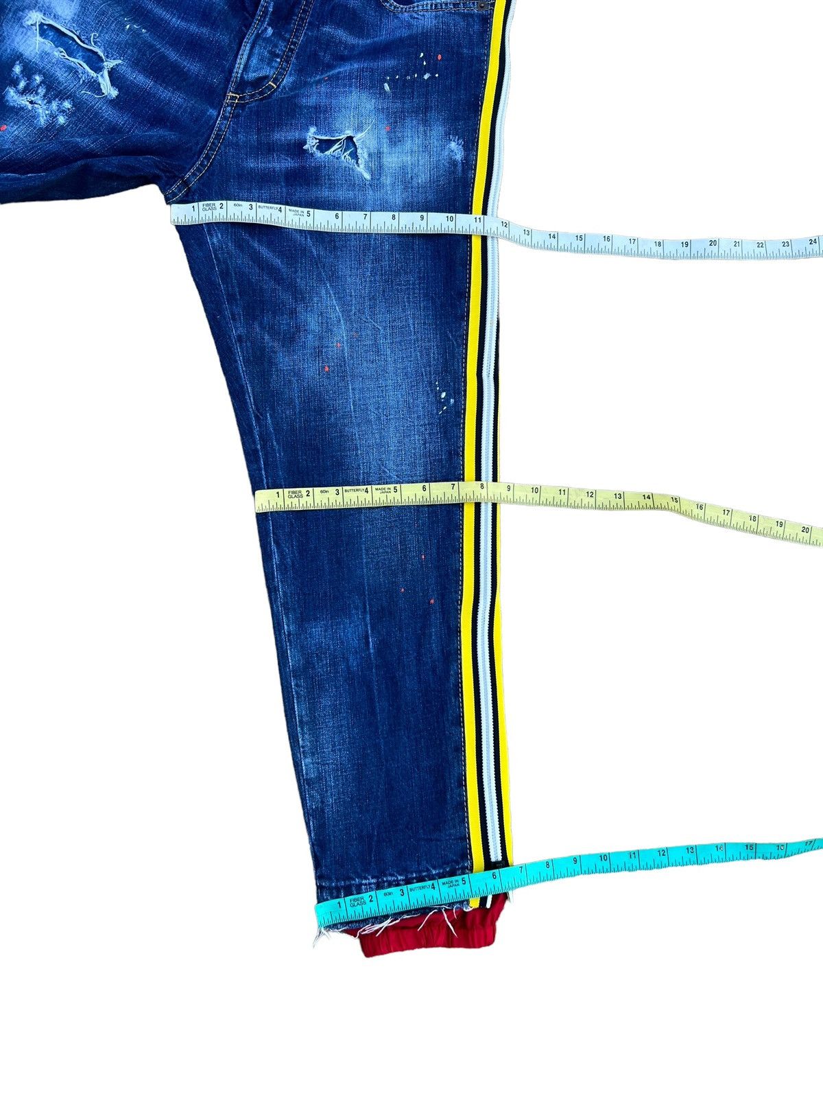 Dsquared2 Dsquared2 Made in Italy Hybrid Denim Side Tape Jeans Size US 32 / EU 48 - 6 Thumbnail