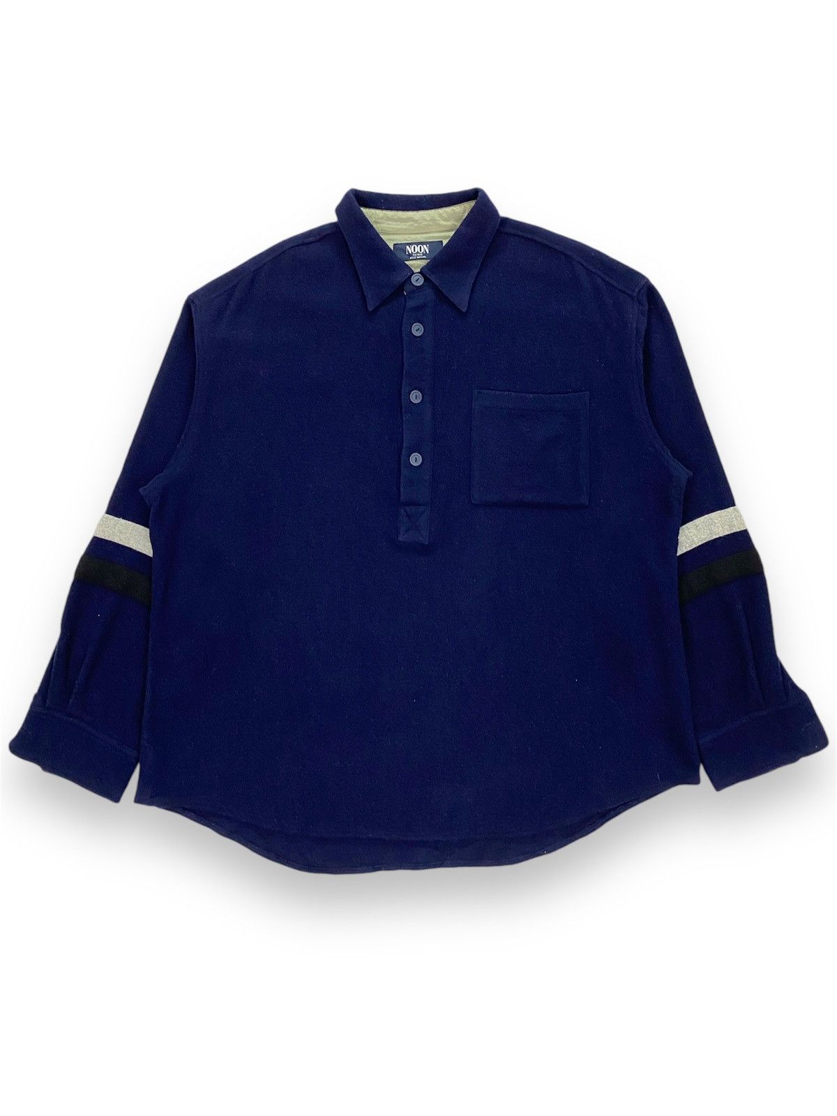 Japanese Brand × Vintage Noon for Men Belle Maison Wool Half Button Shirt Size US M / EU 48-50 / 2 - 1 Thumbnail