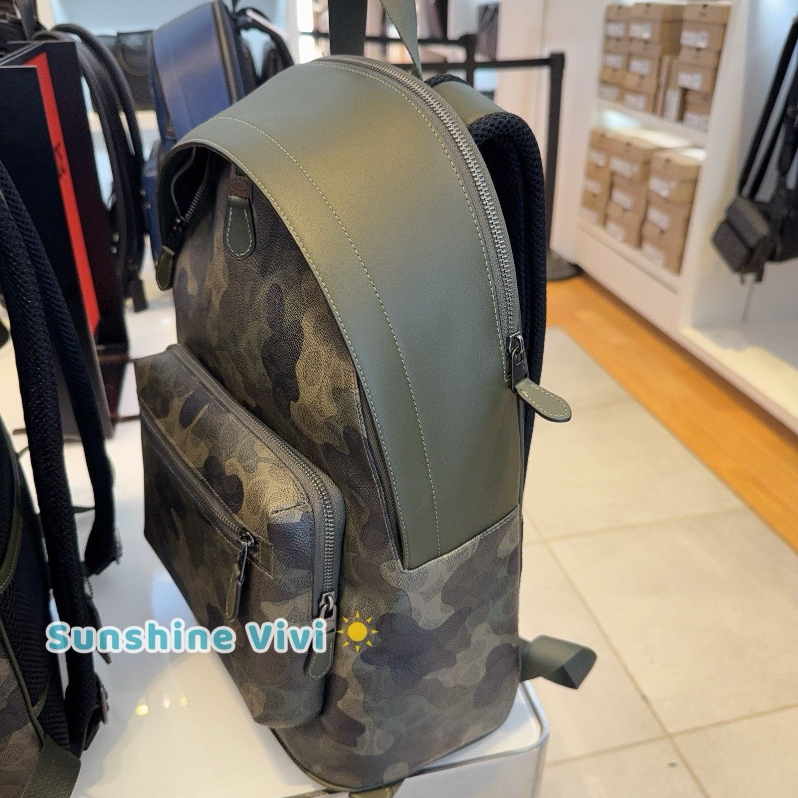 Coach NWT COACH West Men's Backpack Camo CW311 Dark Shamrock Multi Size ONE SIZE - 5 Thumbnail