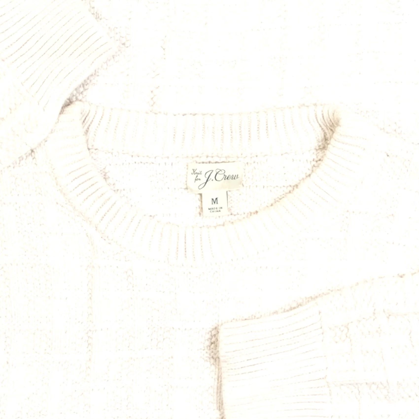 J.Crew J.Crew Men’s Vintage 1990s Grid Structured Knitted Jumper Medium Cream Jumper Size US M / EU 48-50 / 2 - 5 Thumbnail