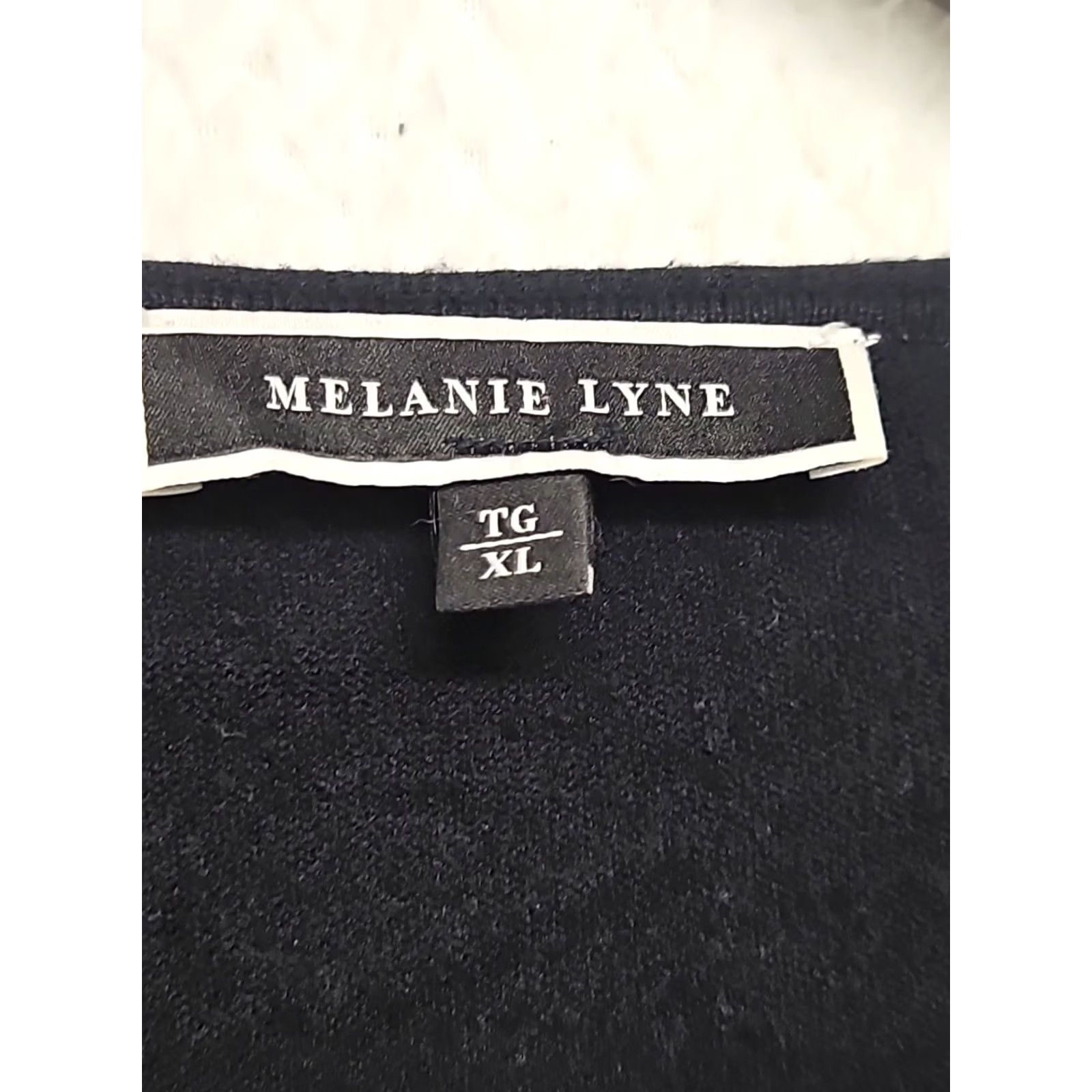 Vintage Melanie Lyne Knit Pullover Sweater XL Black Blue Striped Long Sleeve Lightweight Crew Neck Women Size XL / US 12-14 / IT 48-50 - 4 Thumbnail