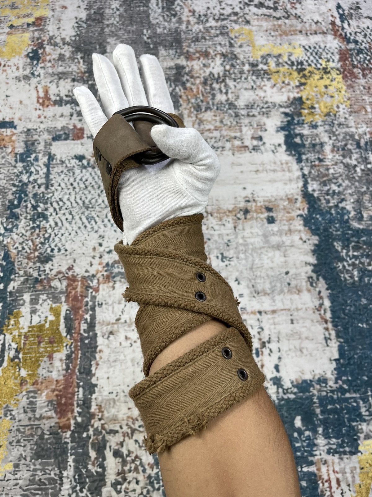 Hypebeast Vintage Leather Cotton Studded Waist Belt Size 32 - 1 Thumbnail