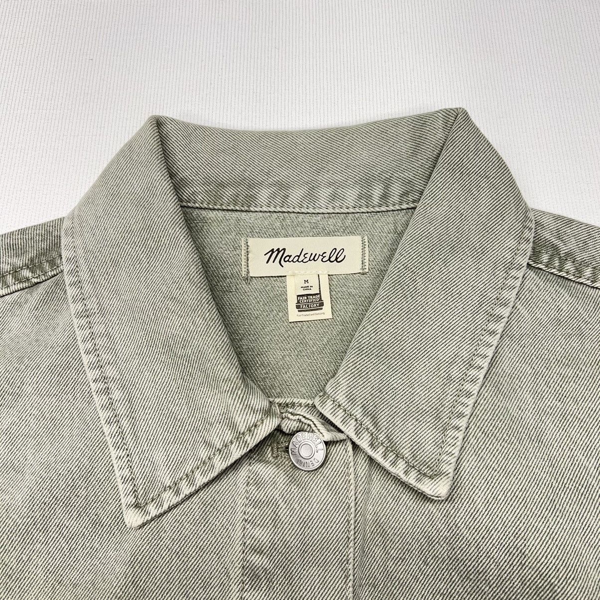 Madewell Madewell Jean Jacket Green Chore Denim Coat Faded Pockets Size M / US 6-8 / IT 42-44 - 3 Thumbnail