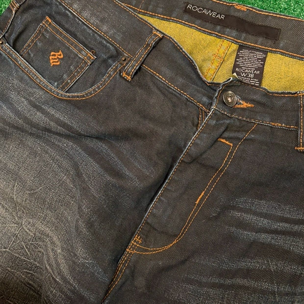 Rocawear VINTAGE Rocawear Baggy Hip Hop Skater Grunge Jorts Mens Size 38 Blue 38in Pockets Y2K JNCO Style Size US 38 / EU 54 - 3 Thumbnail