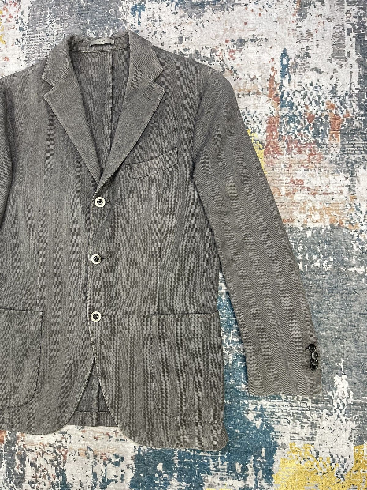 Boglioli Boglioli Herringbone R3302G Double Slit Coat Jackets Size US M / EU 48-50 / 2 - 3 Thumbnail