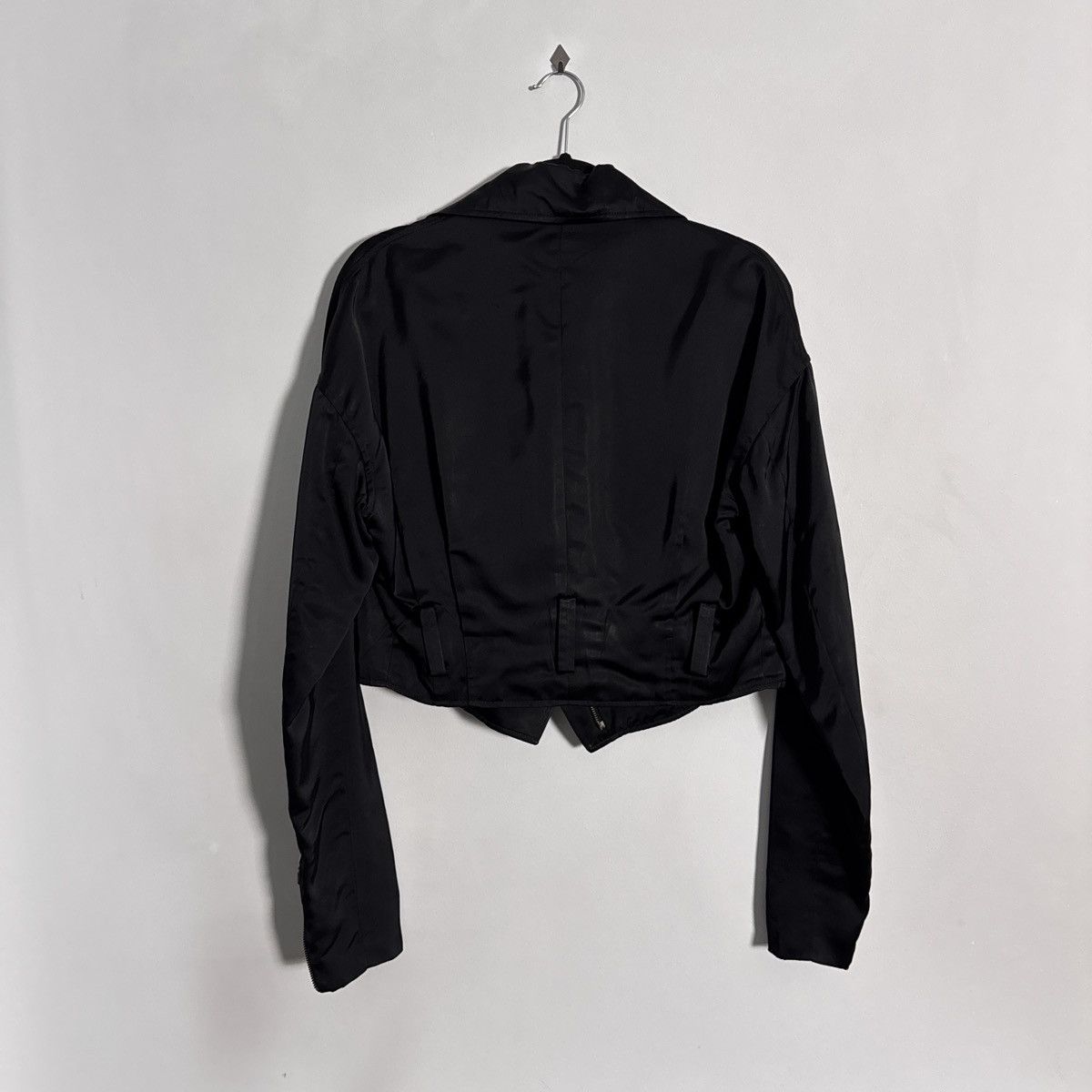 Dolce & Gabbana Dolce & Gabbana 1990s Cropped Biker Jacket Black Blazer Size L / US 10 / IT 46 - 10 Thumbnail