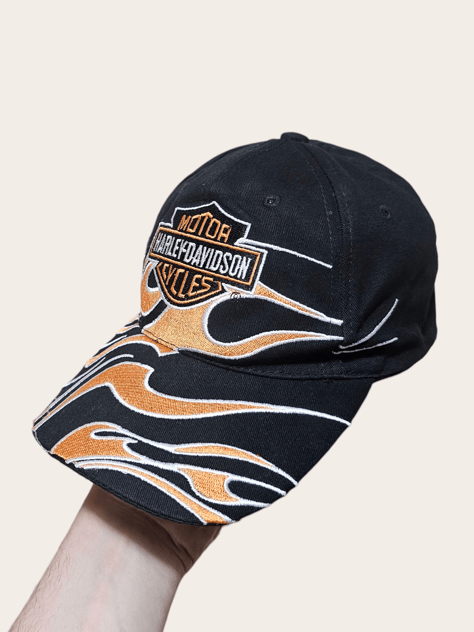 Harley Davidson Harley Davidson 90's Flames Hat Size ONE SIZE - 3 Thumbnail