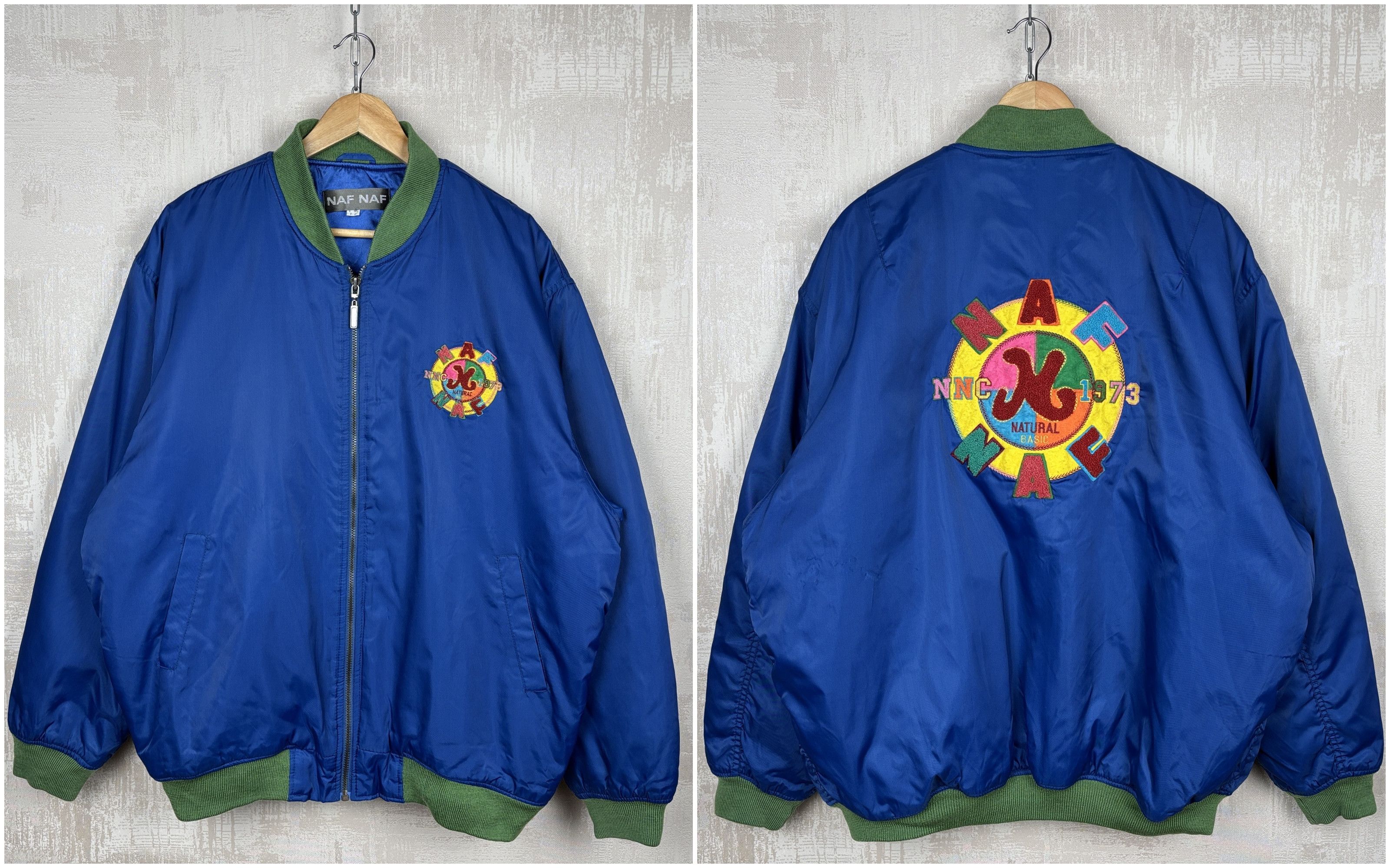 Vintage 90's NAF NAF Vintage Bomber Jacket Size fits to 2XL / 3XL Size US XXL / EU 58 / 5 - 1 Thumbnail