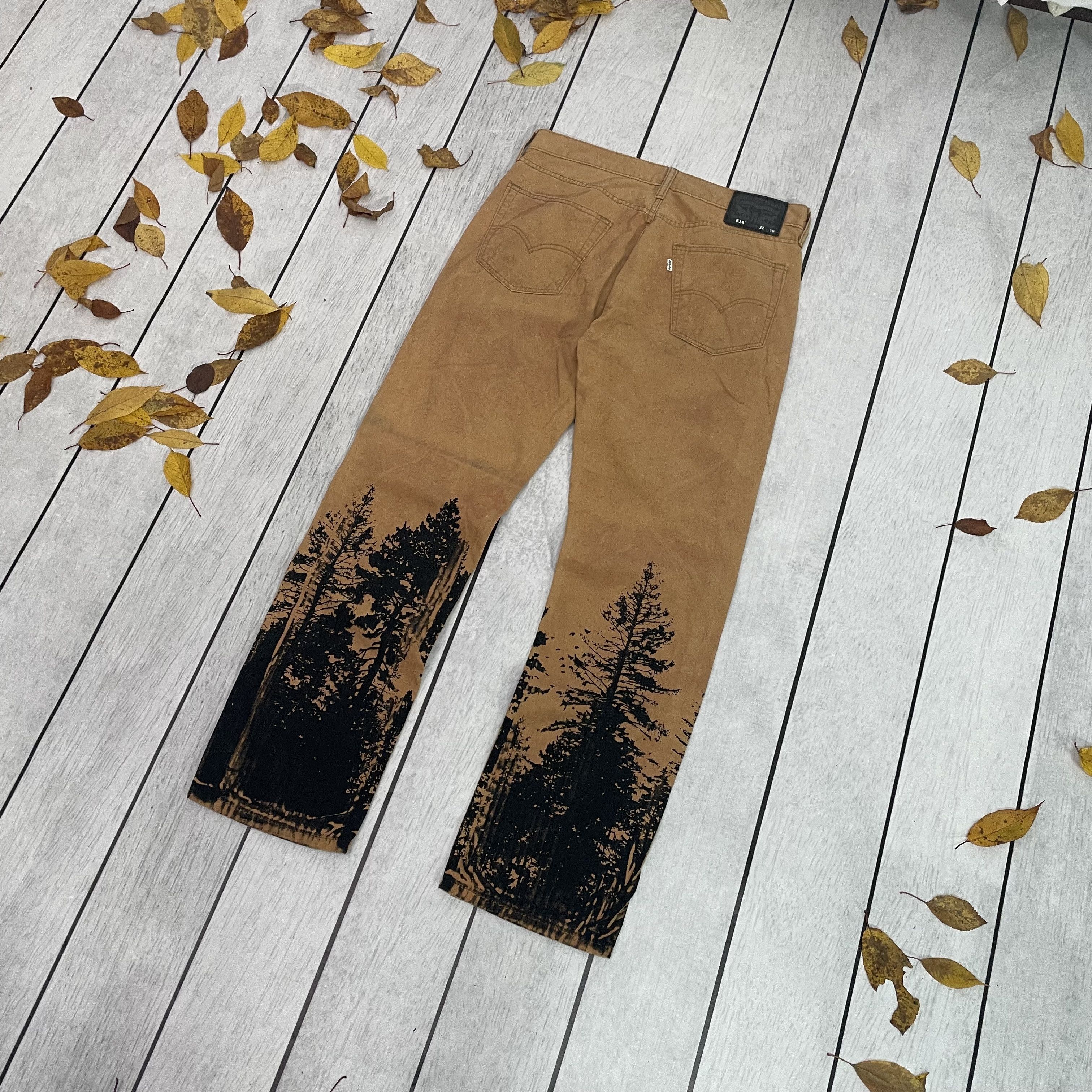 Levi's Custom Levi's art 1of1 forest tree nature flora opium y2k Size US 34 / EU 50 - 17 Thumbnail