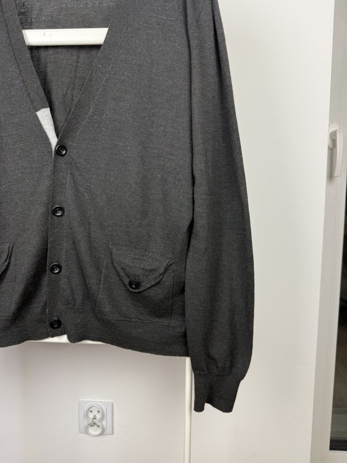Dries Van Noten Grey Wool Cardigan Size US L / EU 52-54 / 3 - 5 Thumbnail