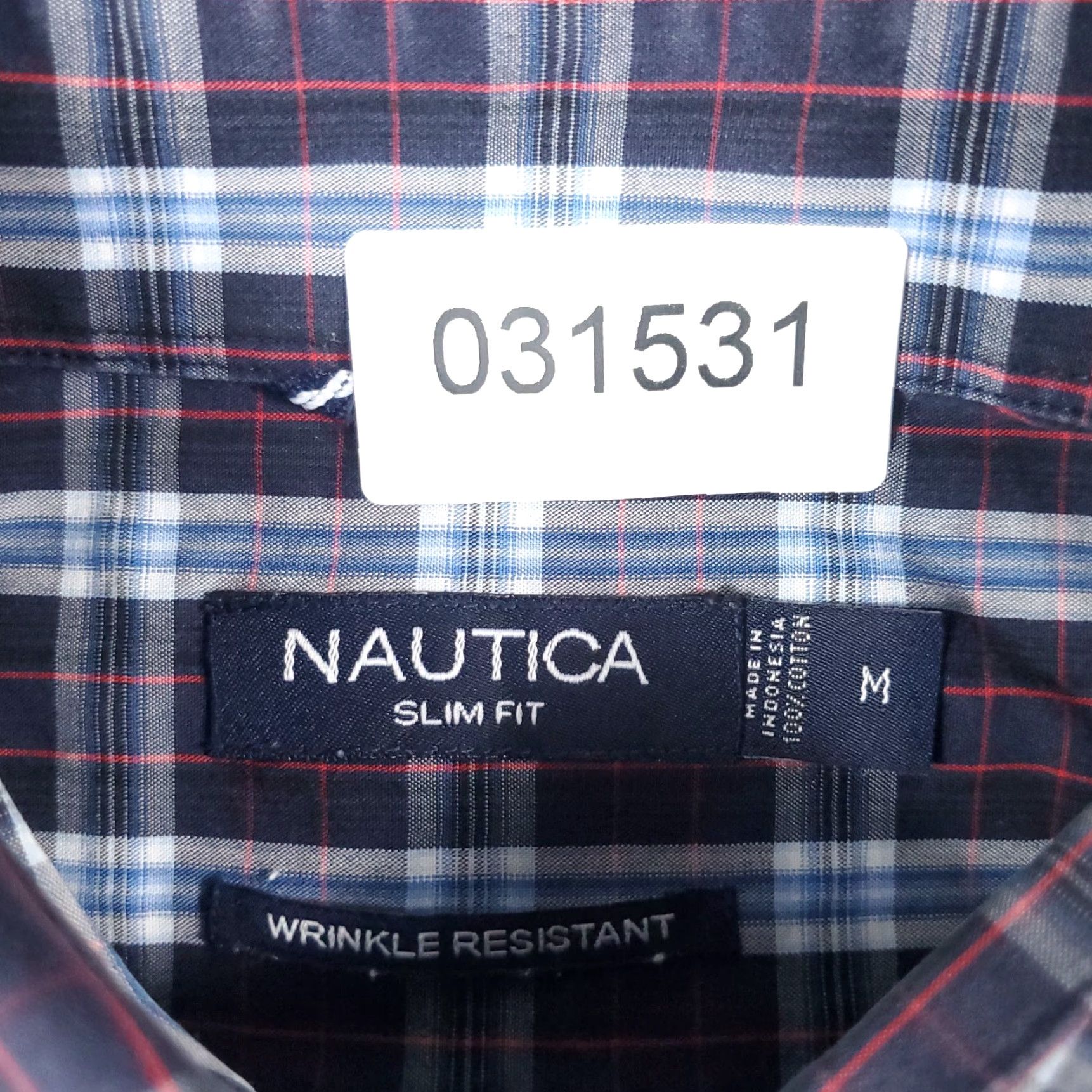 Nautica Nautica Shirt Mens Medium Blue Plaid Button-Up Long Sleeve Casual Business Formal Cotton Regular Collar Down Mens Size US M / EU 48-50 / 2 - 7 Thumbnail