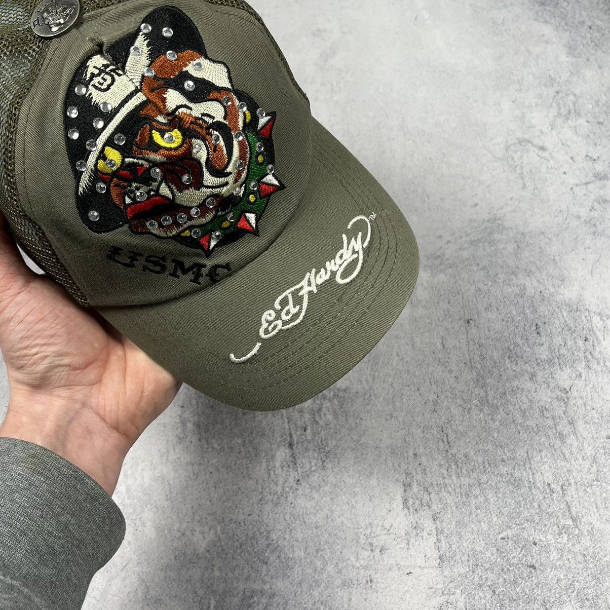 Ed Hardy Vintage Ed hardy bulldog big logo y2k trucker cap 90’s Size ONE SIZE - 3 Thumbnail