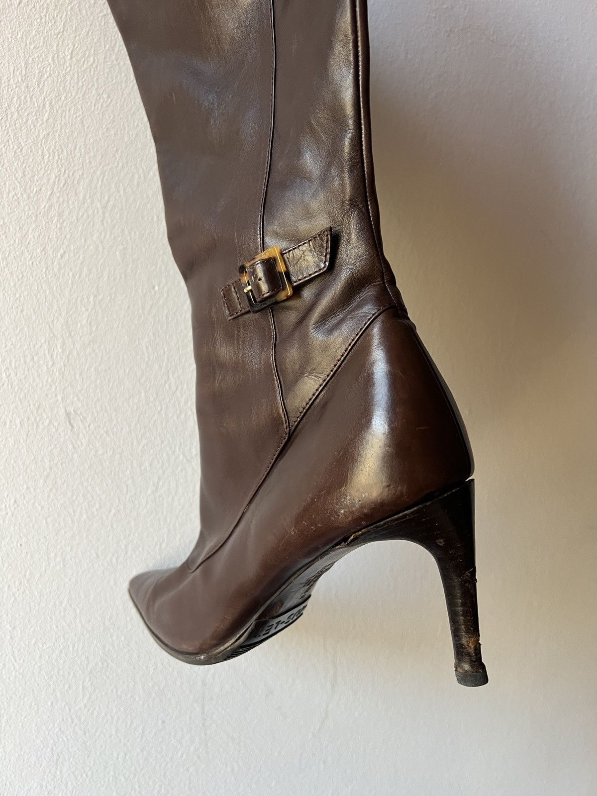 Ralph Lauren Purple Label Vintage Ralph Lauren Purple Label Leather High Heels Boots Size US 10.5 / IT 40.5 - 17 Thumbnail