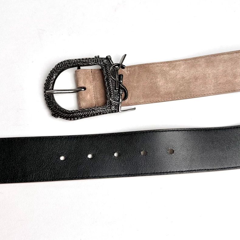 Yves Saint Laurent Saint Laurent Leather Velvet Belt 2502-Nextarrow Size ONE SIZE - 7 Thumbnail