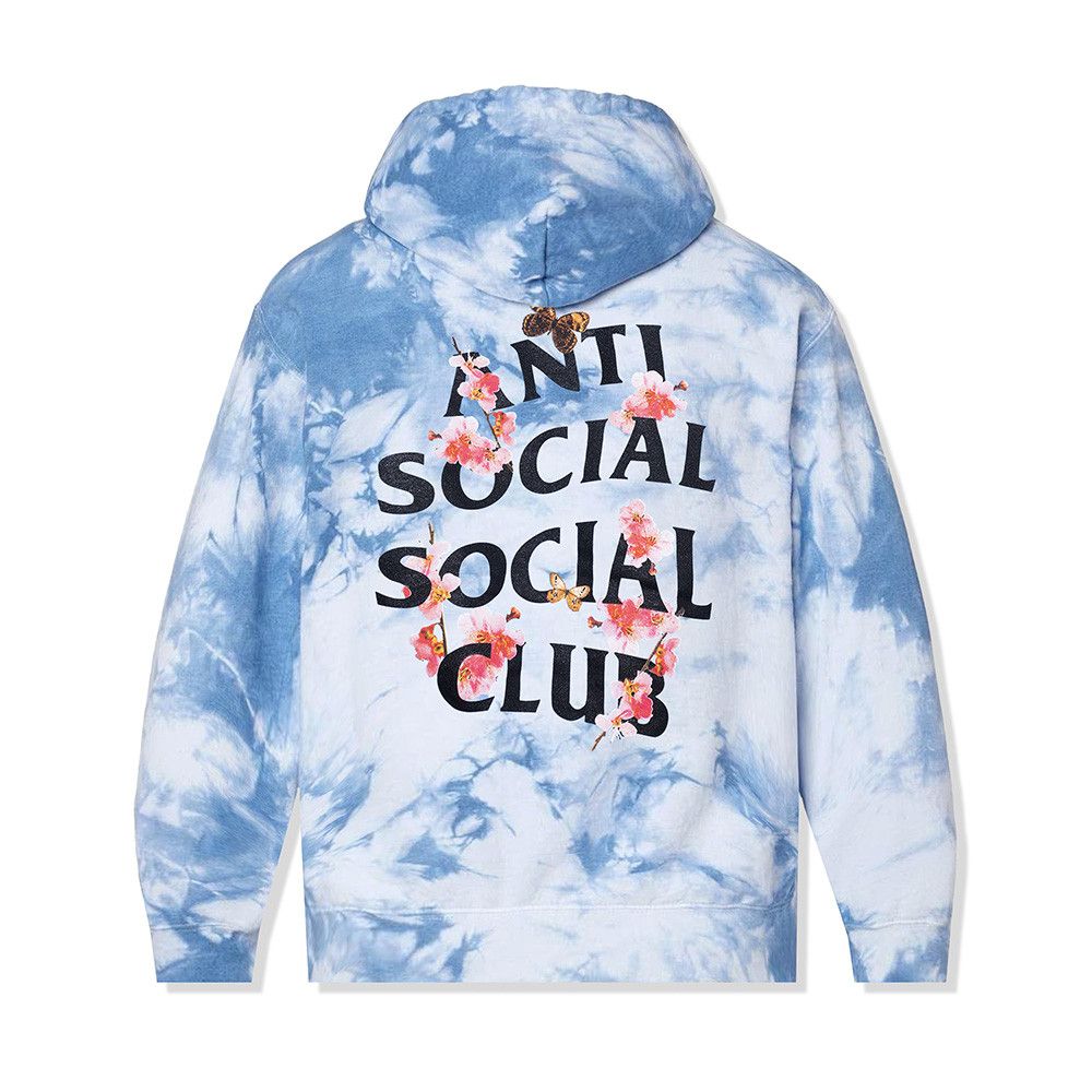 image of Anti Social Social Club Kkotch Crystal Blue F&f Hoodie Ds, Men's (Size Large)