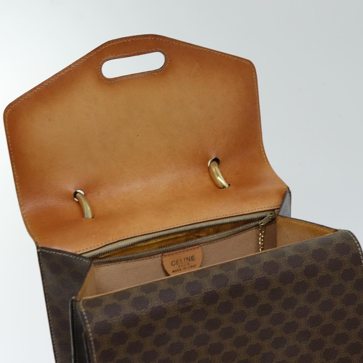 Celine CELINE Macadam Canvas Hand Bag Pvc Brown Size ONE SIZE - 10 Thumbnail