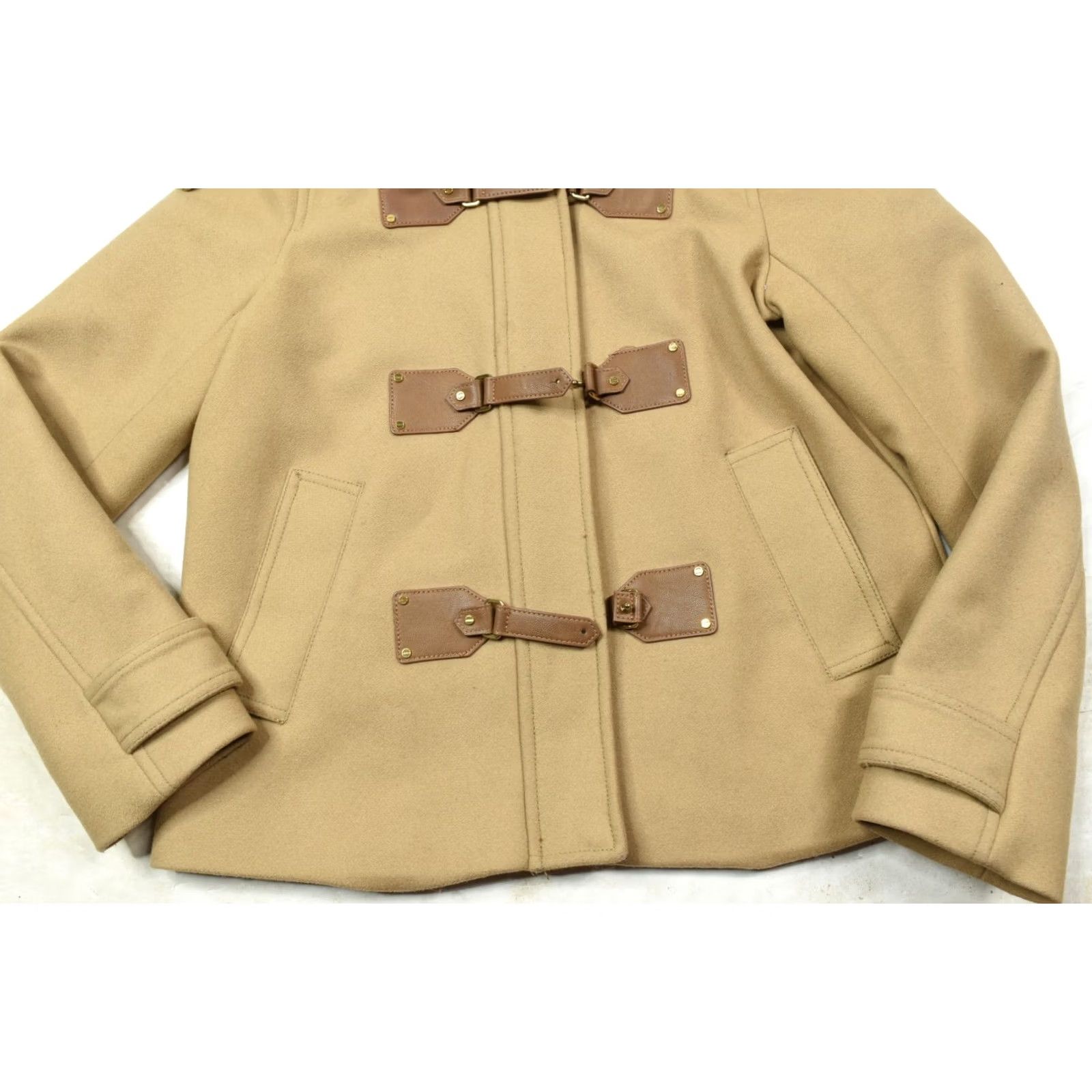 Michael Kors MIchael Kors Jacket Womens Small Camel Beige Wool Blend Fur Trim Zip-Up Clasp Size S / US 4 / IT 40 - 4 Thumbnail