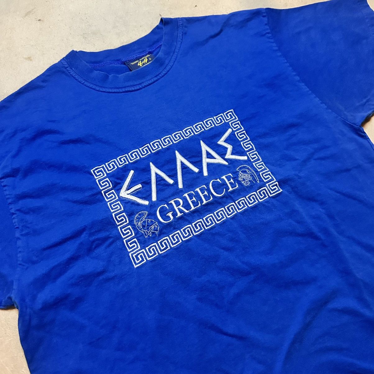 Vintage Vintage 90s Blue Greece Logo Shirt Size L Size US L / EU 52-54 / 3 - 1 Thumbnail