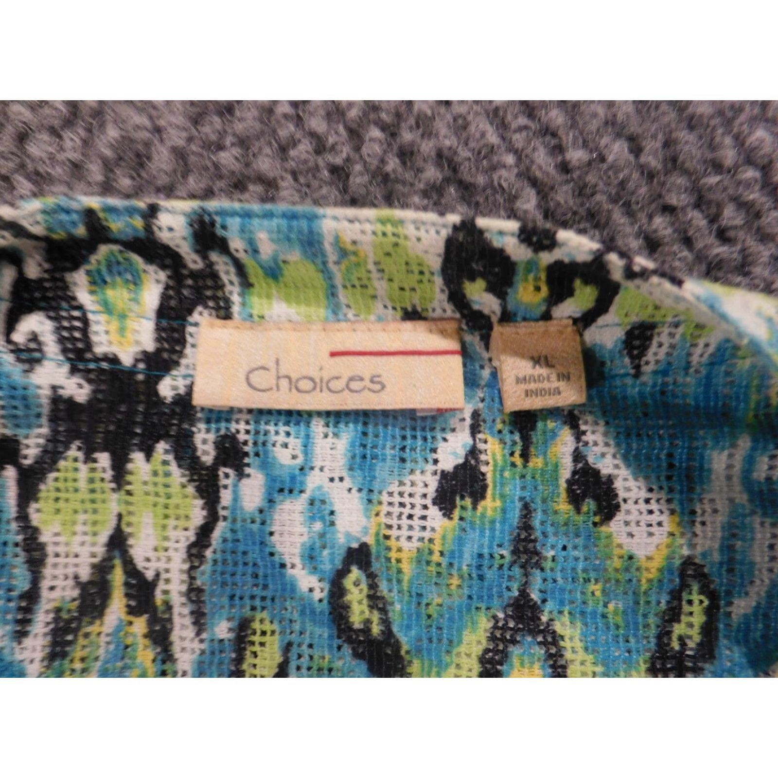Vintage Choices Womens Blouse XL Blue Striped Round Neck Long Sleeve Cotton Rayon Stretch Hook Casual Regular Ruffle Size XL / US 12-14 / IT 48-50 - 6 Thumbnail