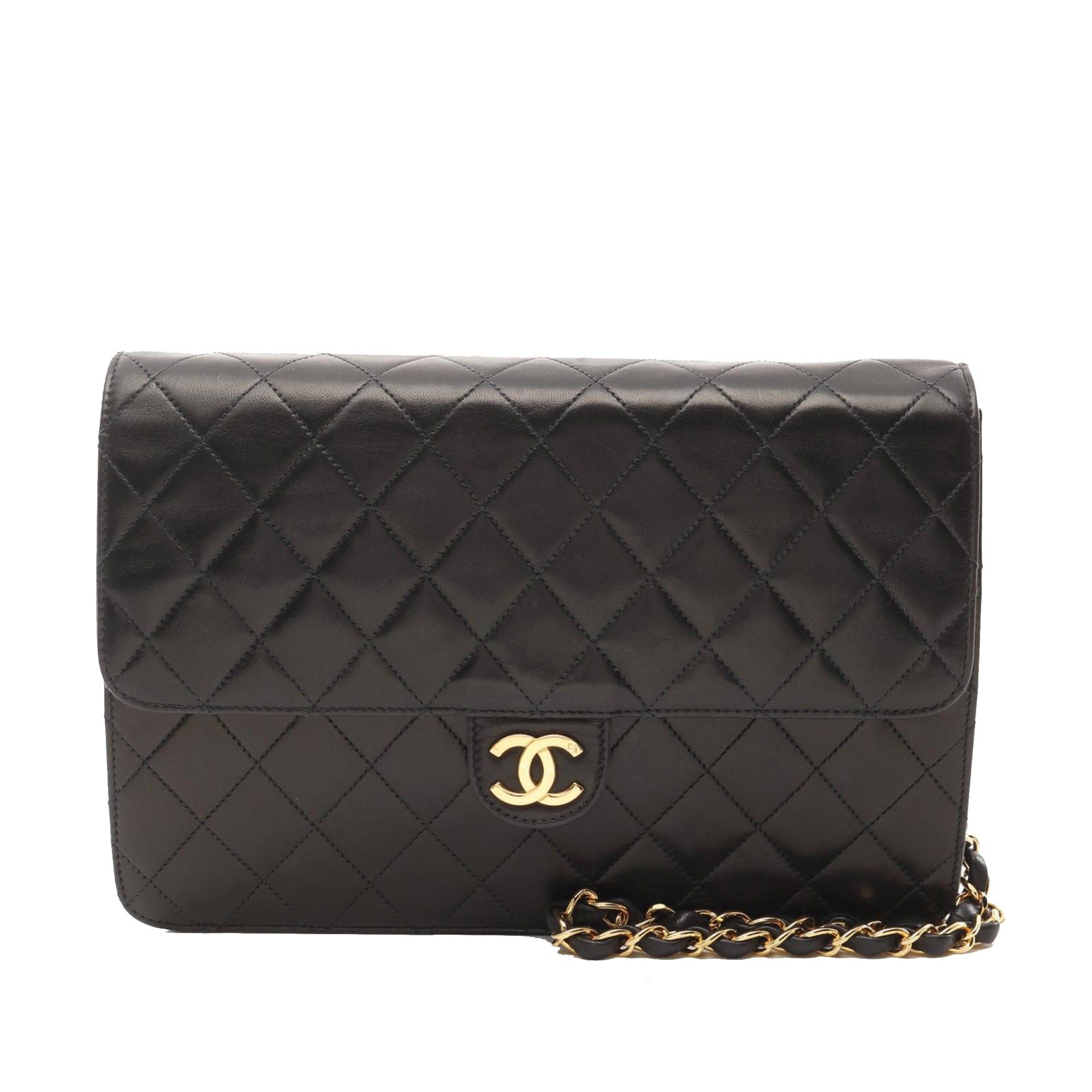 Chanel Chanel CC Quilted Lambskin Single Flap Black Size ONE SIZE - 1 Thumbnail
