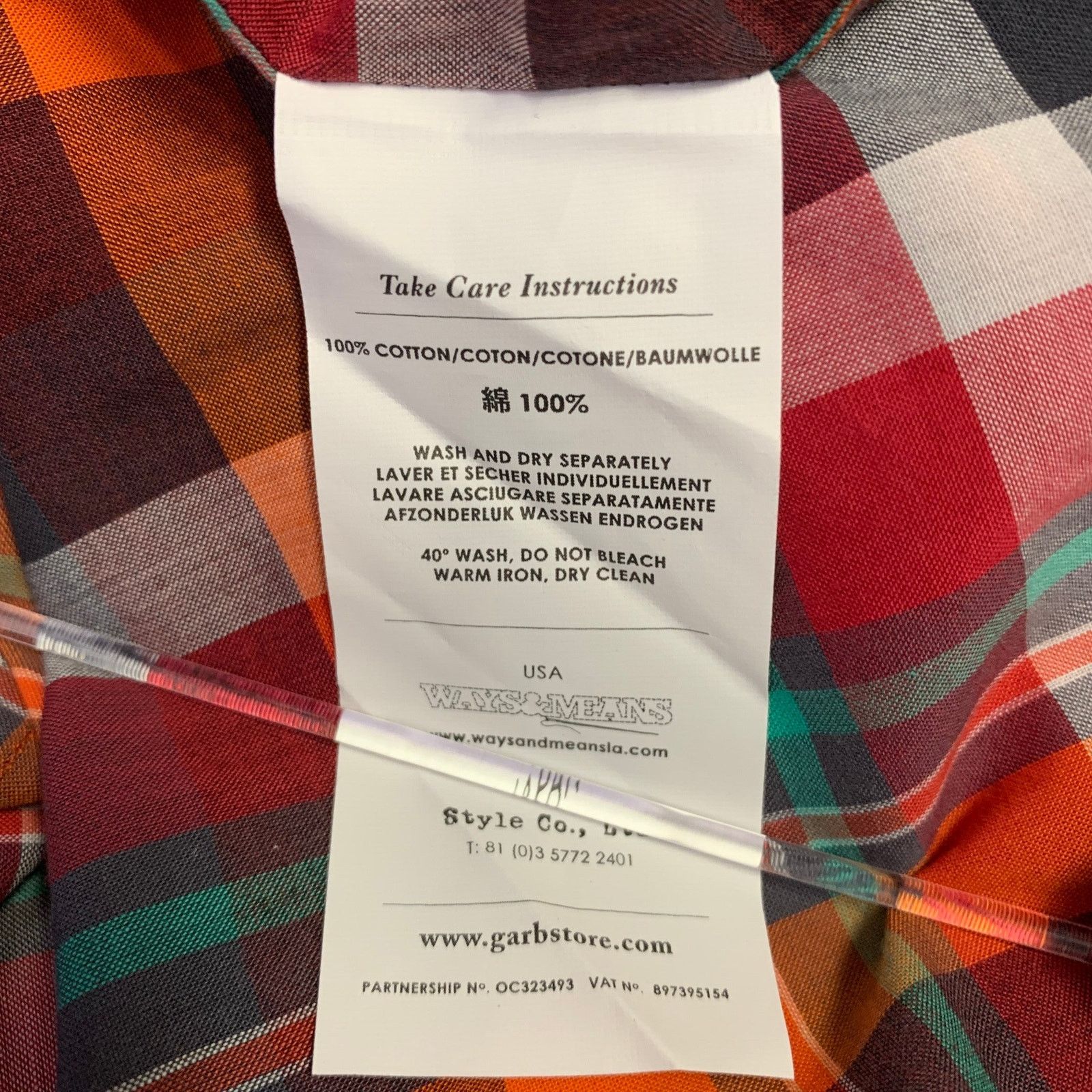 Garbstore Multi Color Plaid Cotton One Pocket Button Down Collar Shirt Size US M / EU 48-50 / 2 - 6 Thumbnail