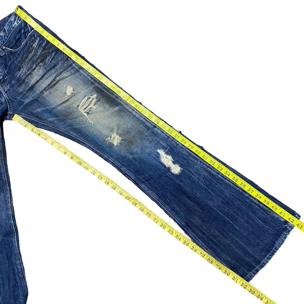 GOSTAR DE FUGA Fuga Denim Mud Oil Stained Flare Jeans Size US 31 - 20 Thumbnail