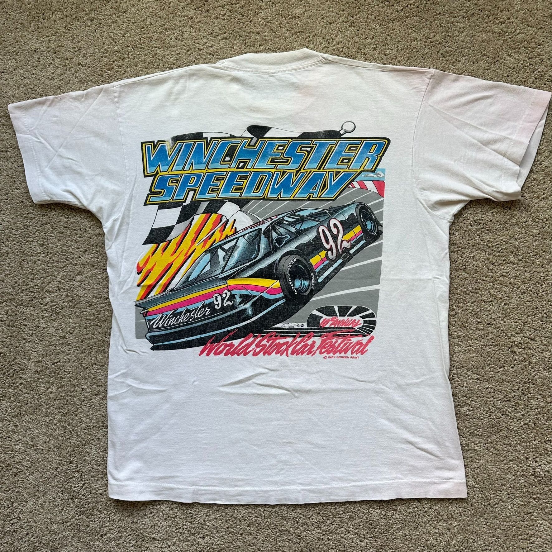 Vintage Vintage 90s Winchester Speedway T-Shirt World Stock Car Fest Size US L / EU 52-54 / 3 - 5 Thumbnail