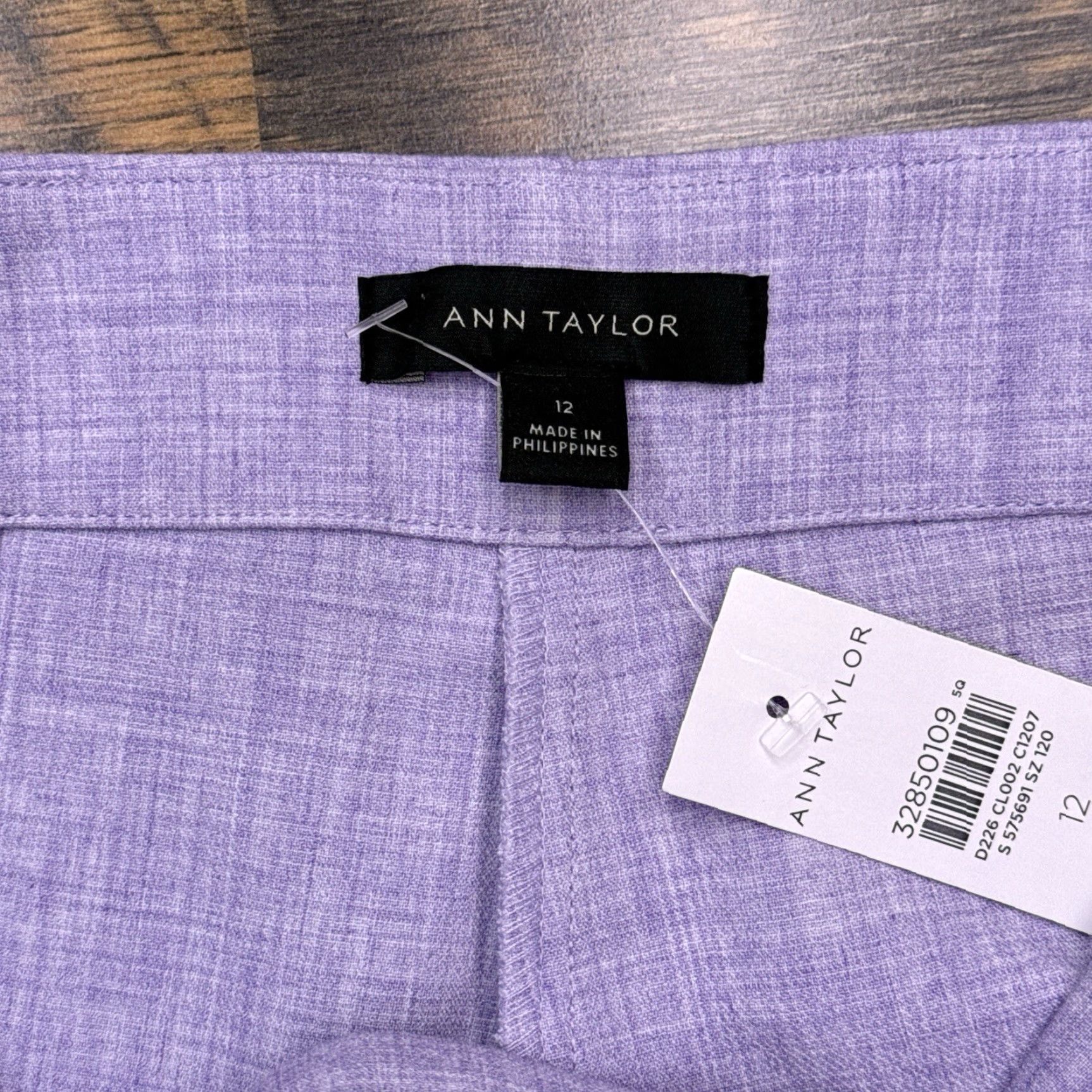 Ann Taylor VINTAGE not applicable; Actually: Ann Taylor High Rise Ankle Pants Womens 12 Violet Stretch New Size 34" / US 12 / IT 48 - 5 Thumbnail