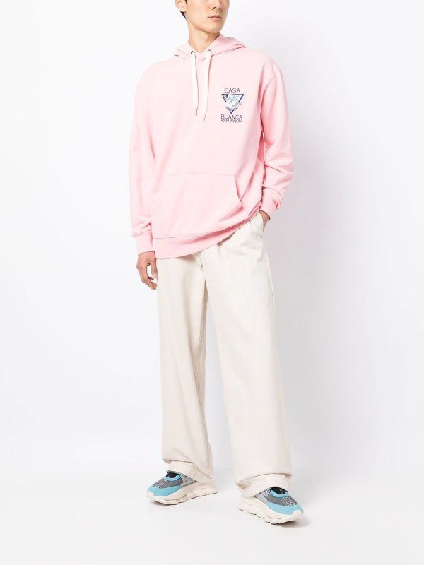 Casablanca o1mle0326 Embroidered Hooded Sweatshirt Casablanca Par Avion Size US XL / EU 56 / 4 - 5 Thumbnail