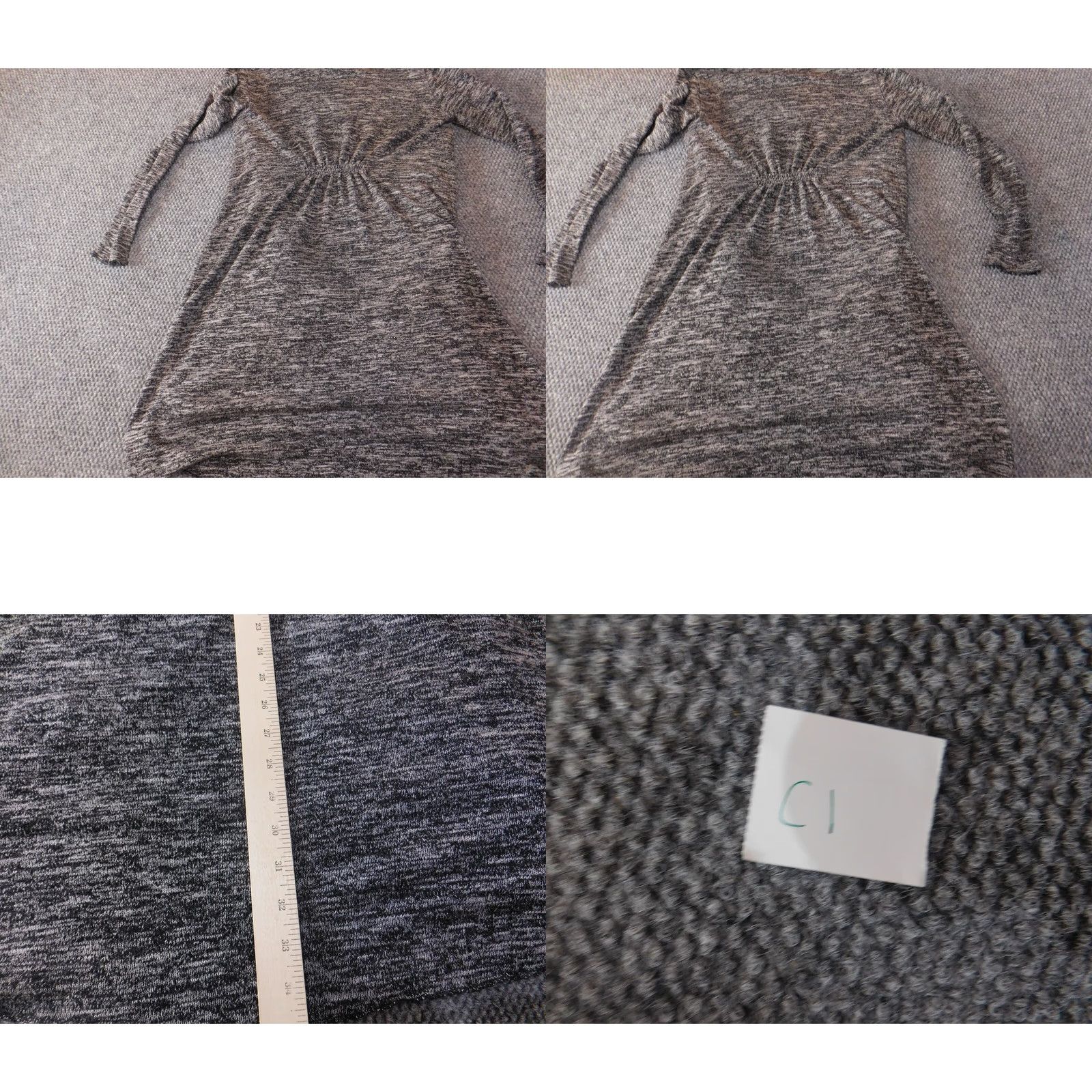 Vintage Cupio Cardigan Sweater M Womens Gray Knit Cable-Knit Raglan Long Sleeve Stretch Solid Regular Machine Washable 90s? Size M / US 6-8 / IT 42-44 - 8 Thumbnail
