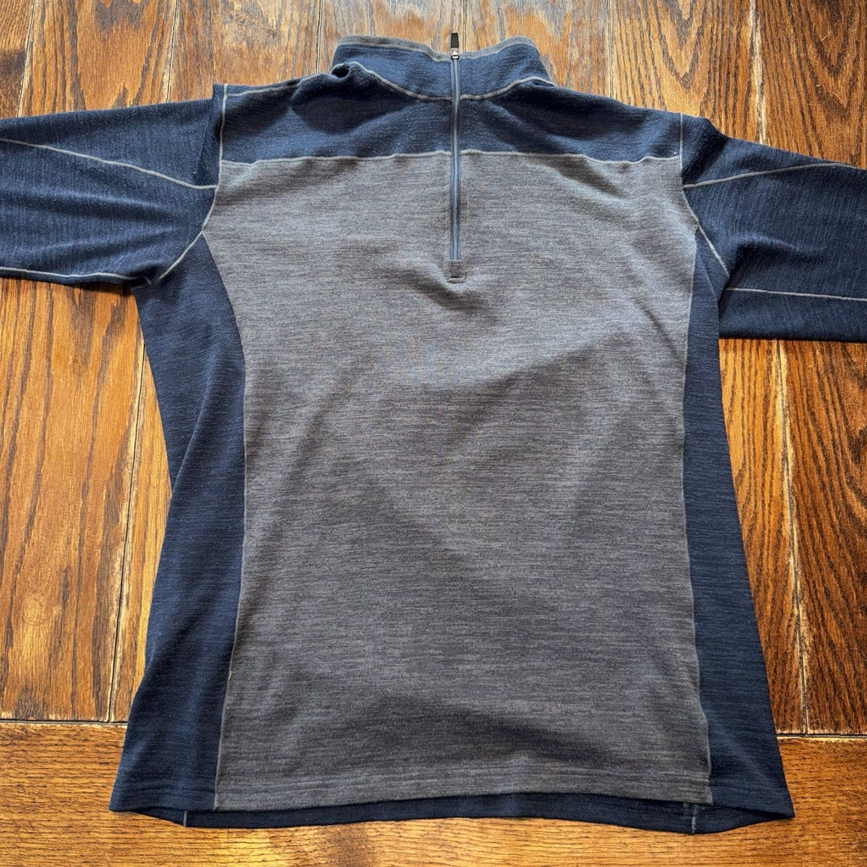 Vintage Kuhl Mens Large Pullover 1/4 Zip Sweater Gray Blue Knit Mock Neck Outdoor Hiking Activewear Casual Size US L / EU 52-54 / 3 - 2 Thumbnail