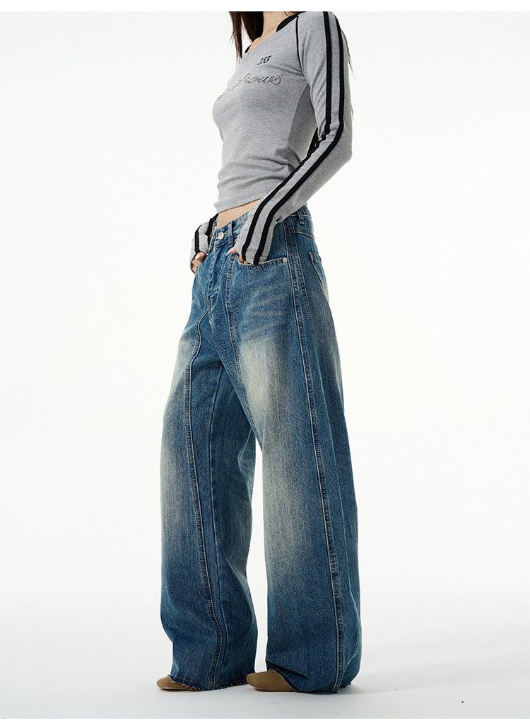 Japanese Brand × Jean Men's American retro washed scimitar jeans Size US 32 / EU 48 - 3 Thumbnail